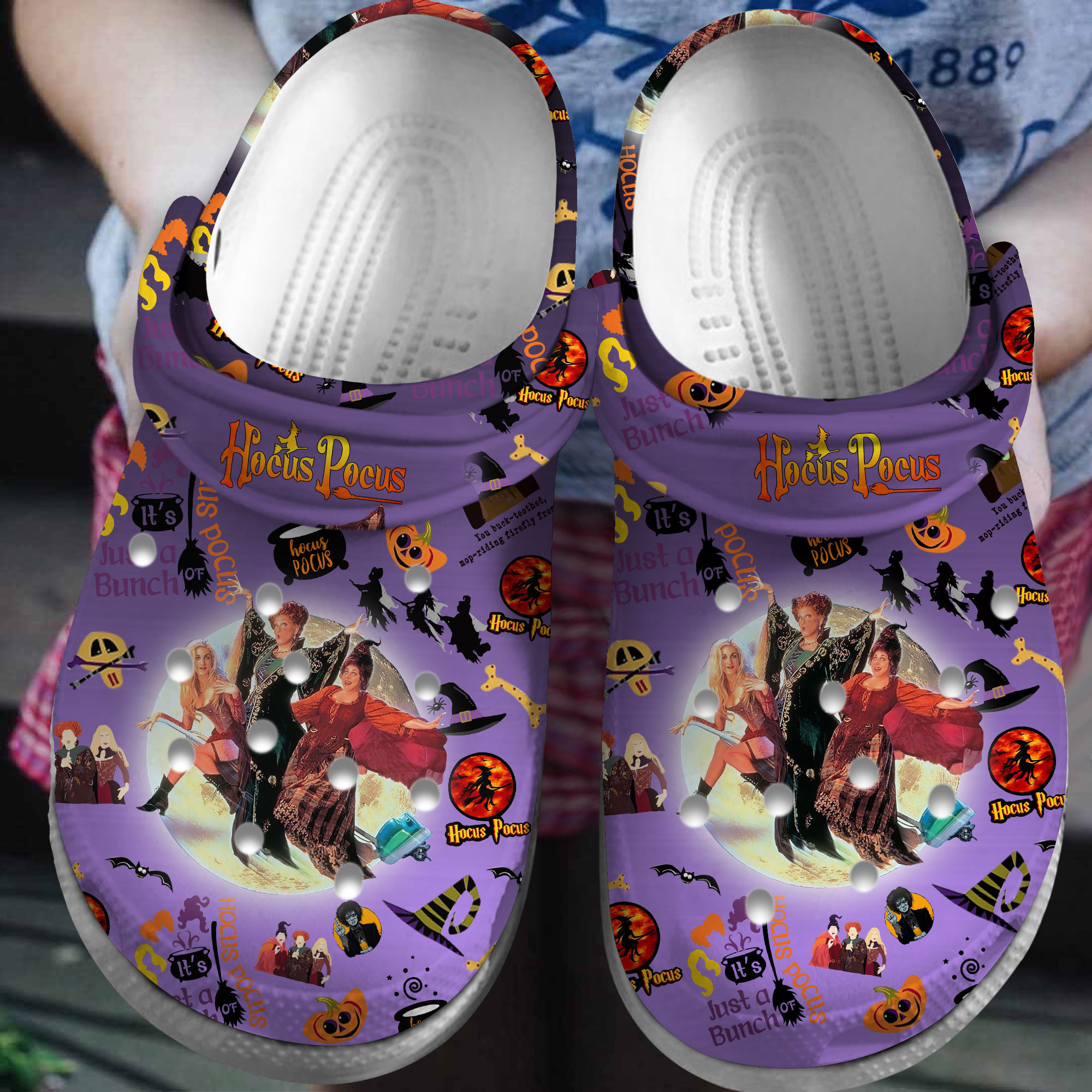 Footwearmerch Hocus Pocus Movie Crocs Crocband Clogs Shoes Comfortable For Men Women and Kids