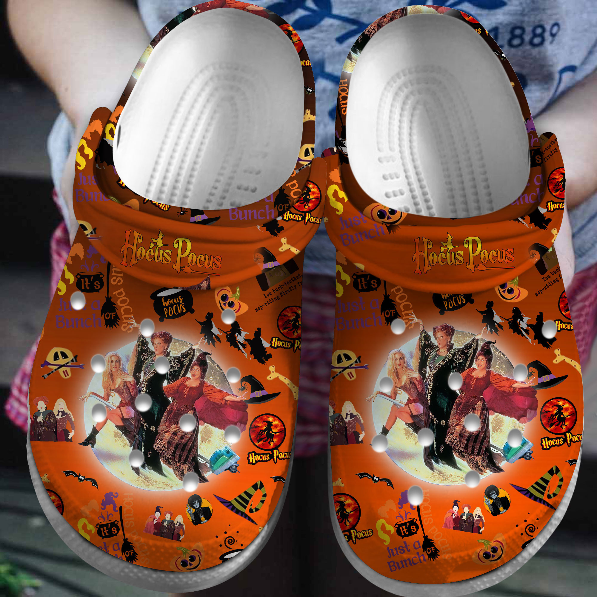 Footwearmerch Hocus Pocus Movie Crocs Crocband Clogs Shoes Comfortable For Men Women and Kids