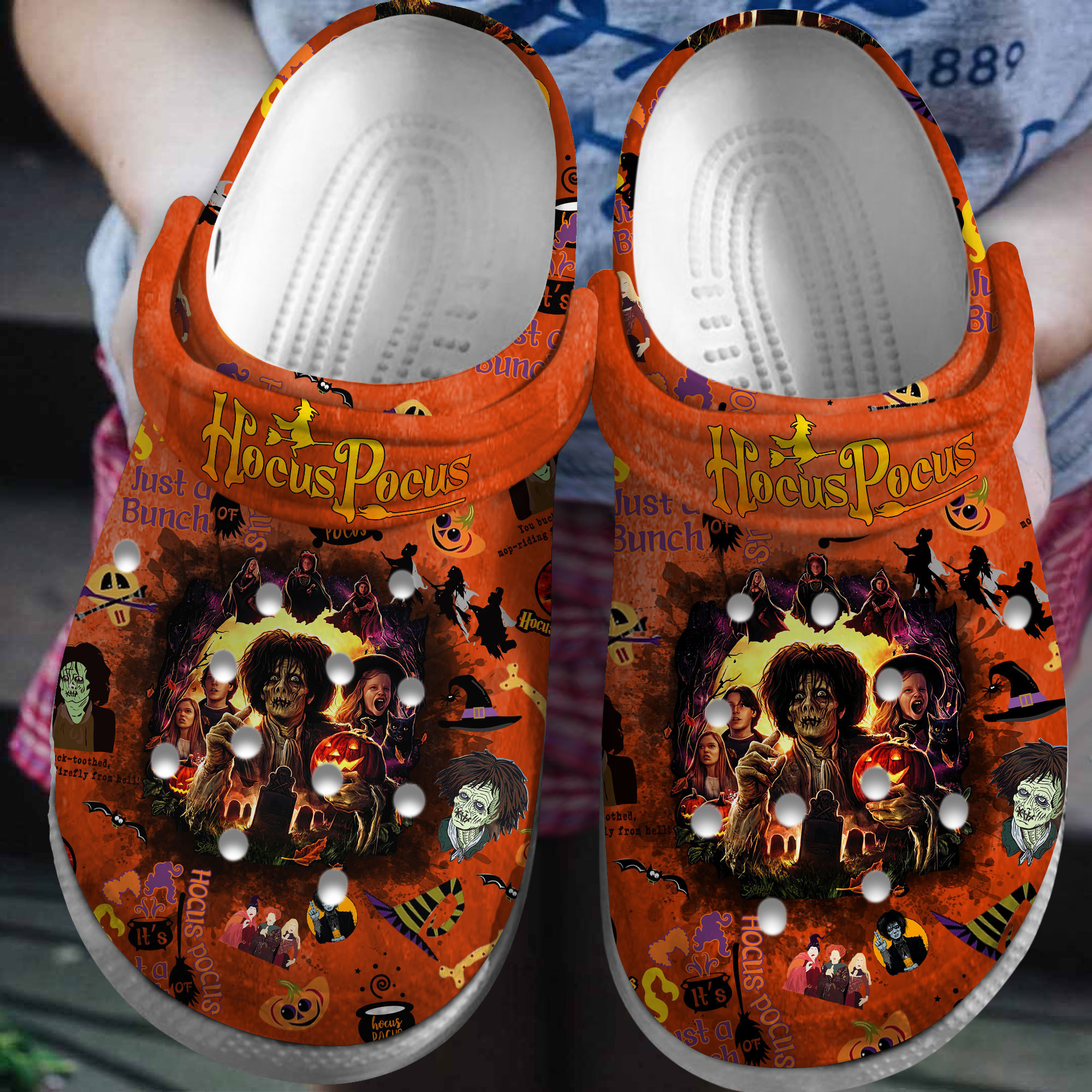 Footwearmerch Hocus Pocus Movie Crocs Crocband Clogs Shoes Comfortable For Men Women and Kids
