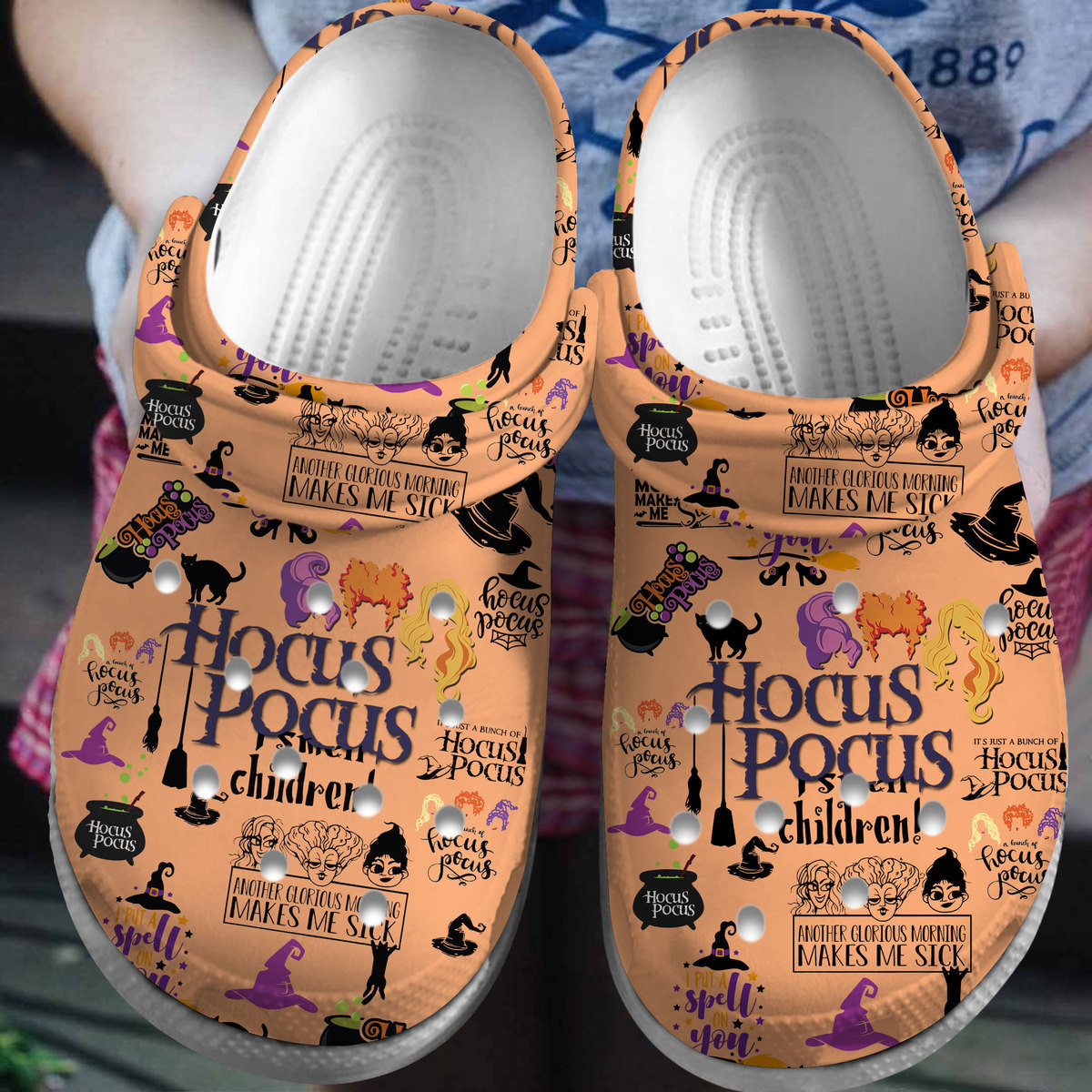 Footwearmerch Hocus Pocus Movie Crocs Crocband Clogs Shoes Comfortable For Men Women and Kids