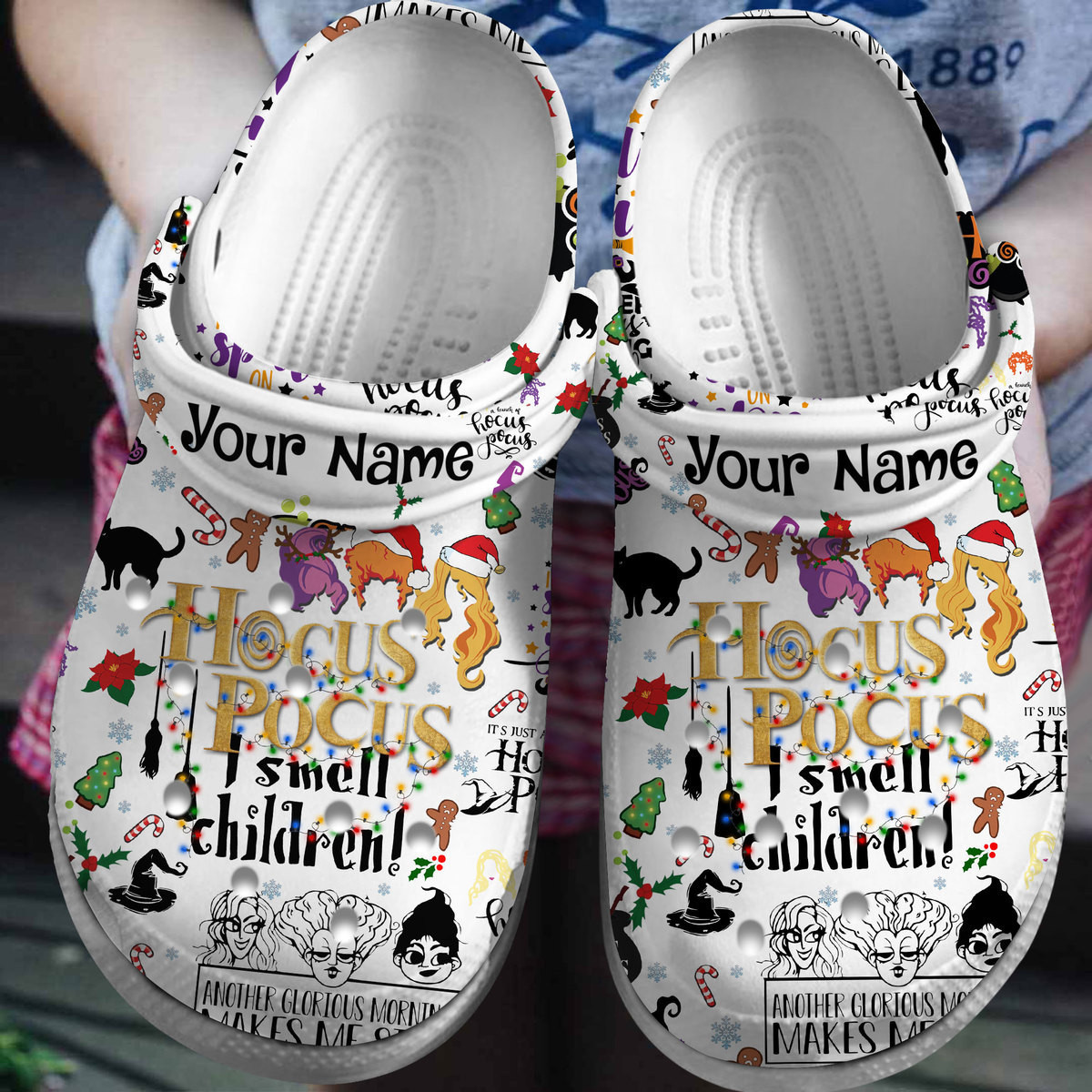 Footwearmerch Hocus Pocus Movie Crocs Crocband Clogs Shoes Comfortable For Men Women and Kids