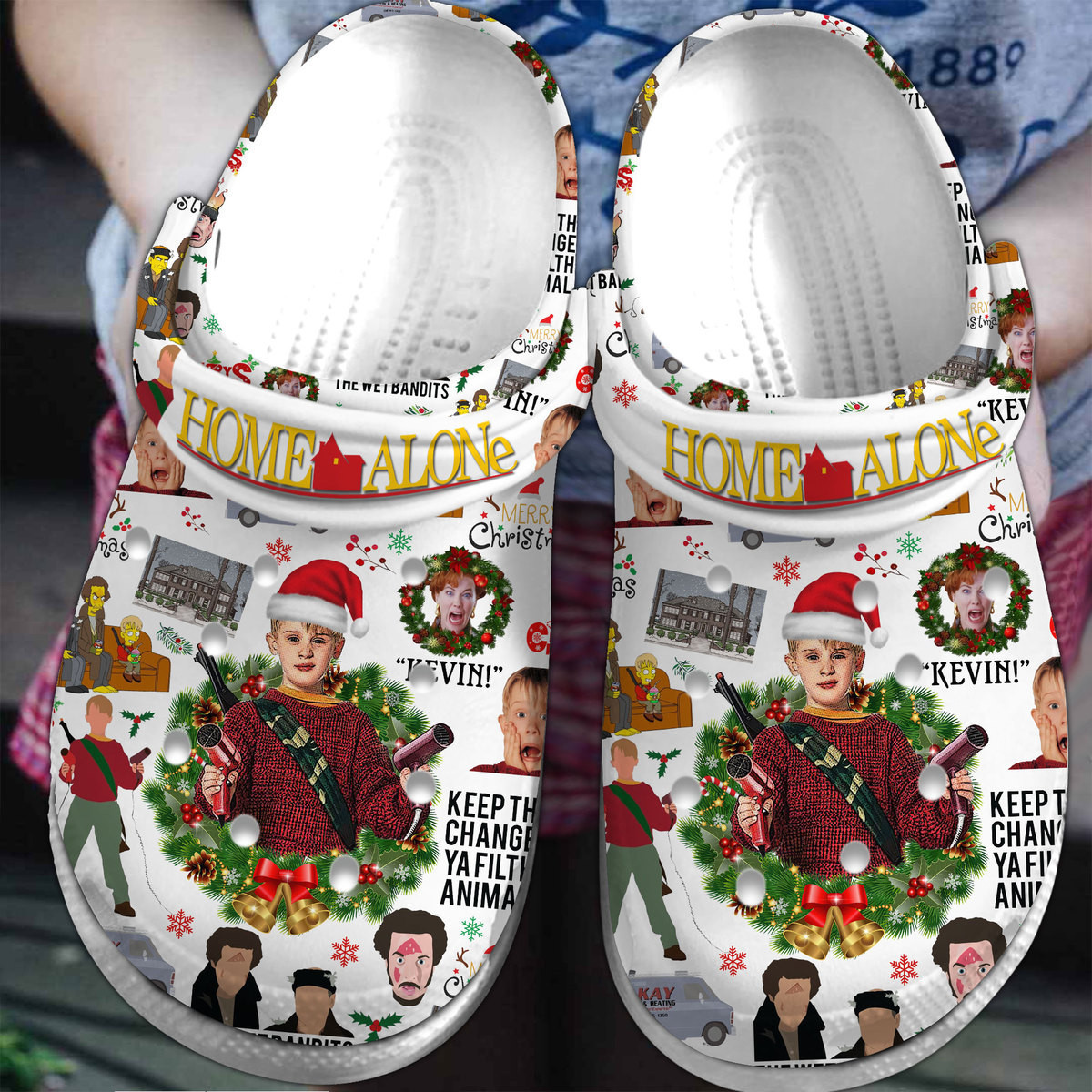 Footwearmerch Home Alone Movie Crocs Crocband Clogs Shoes Comfortable For Men Women and Kids