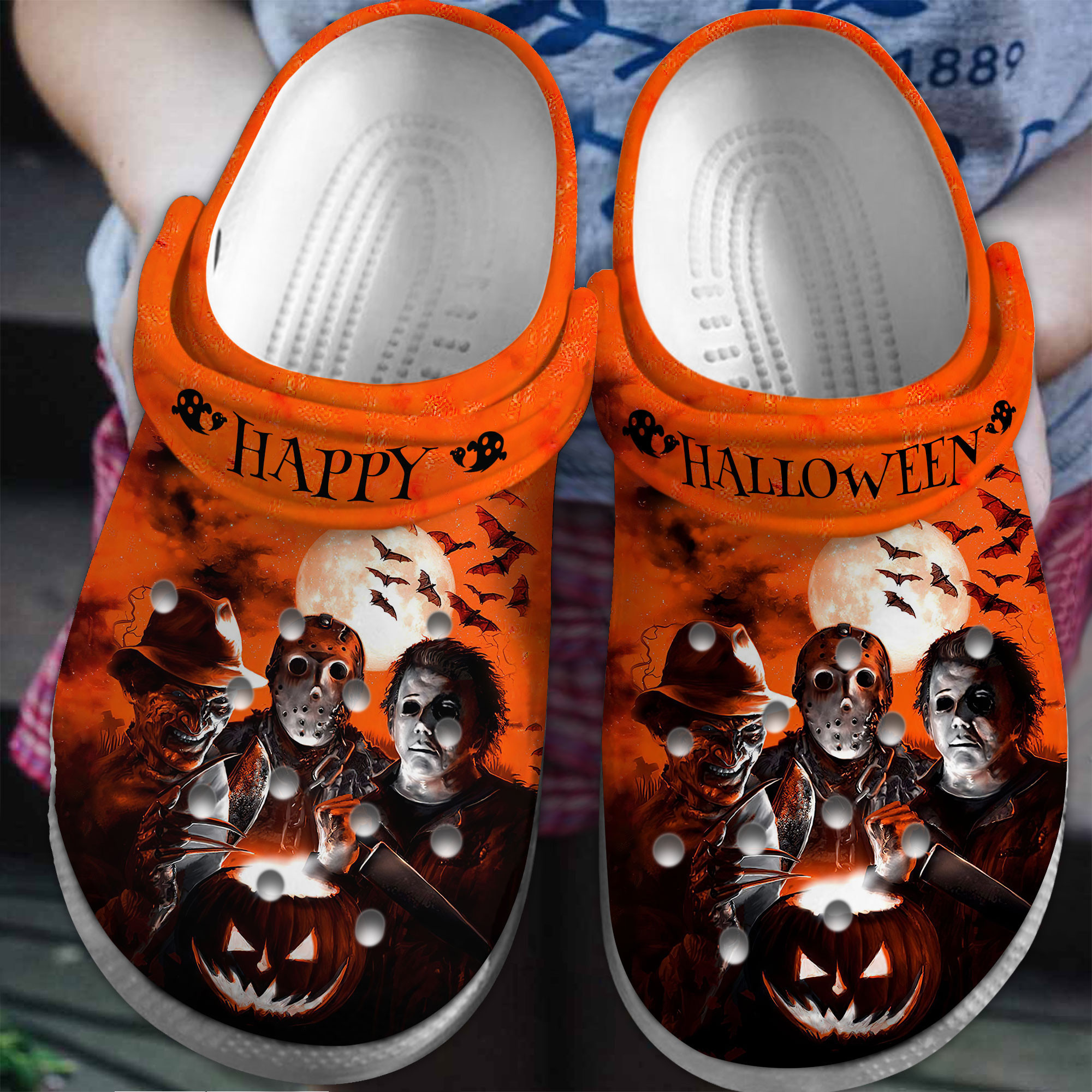 Footwearmerch Horror Movie Characters Movie Crocs Crocband Clogs Shoes Comfortable For Men Women and Kids