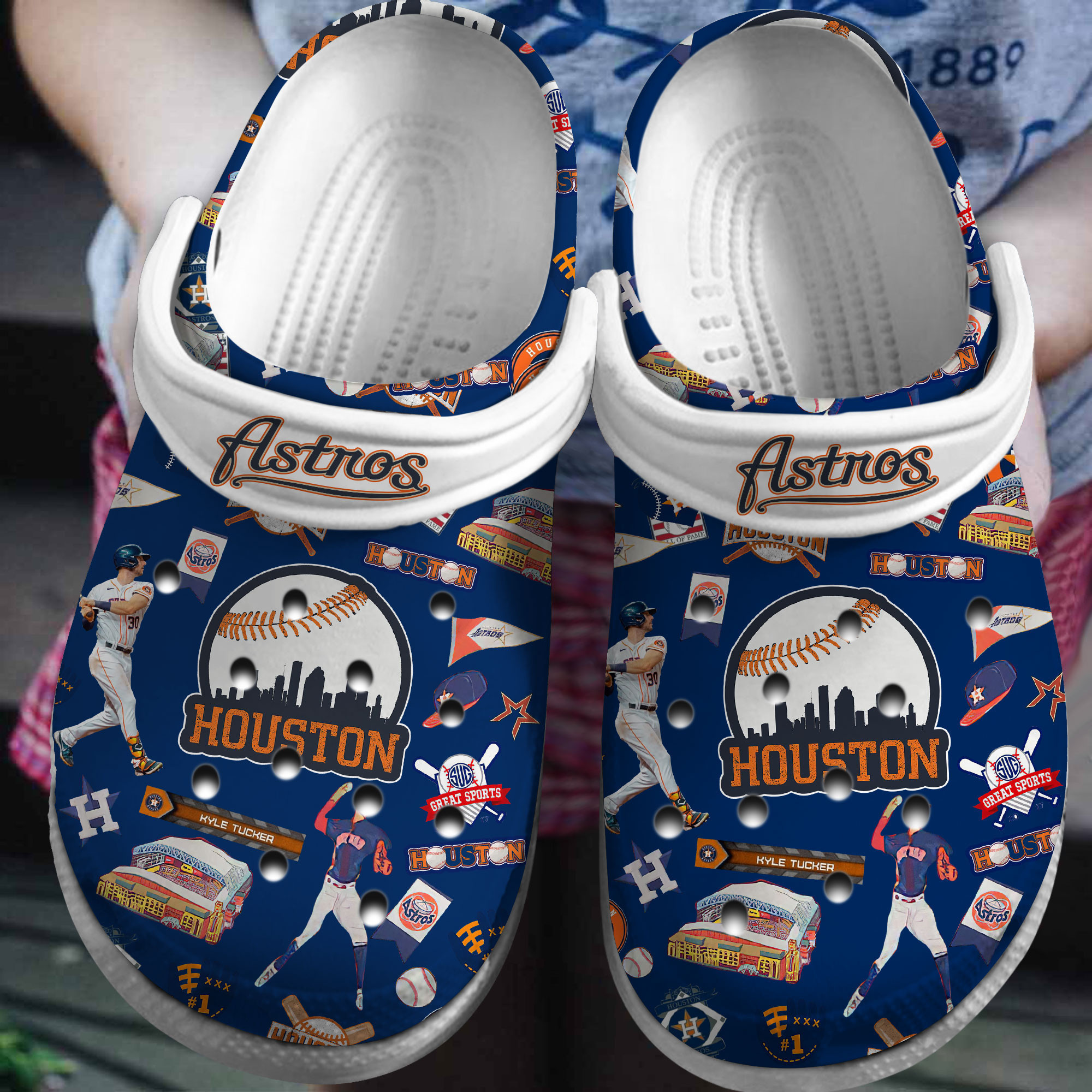 Footwearmerch Houston Astros MLB Sport Crocs Crocband Clogs Shoes Comfortable For Men Women and Kids