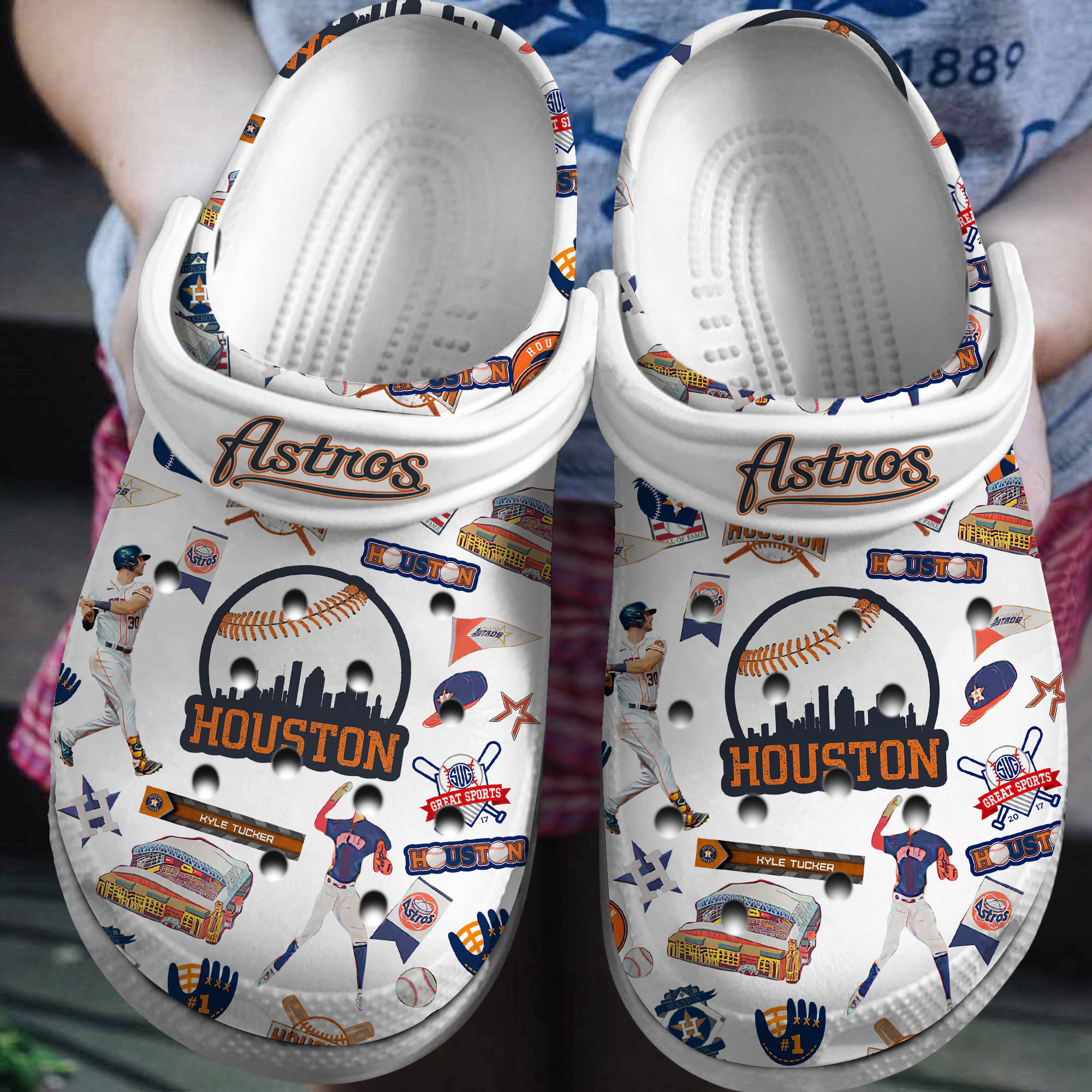 Footwearmerch Houston Astros MLB Sport Crocs Crocband Clogs Shoes Comfortable For Men Women and Kids