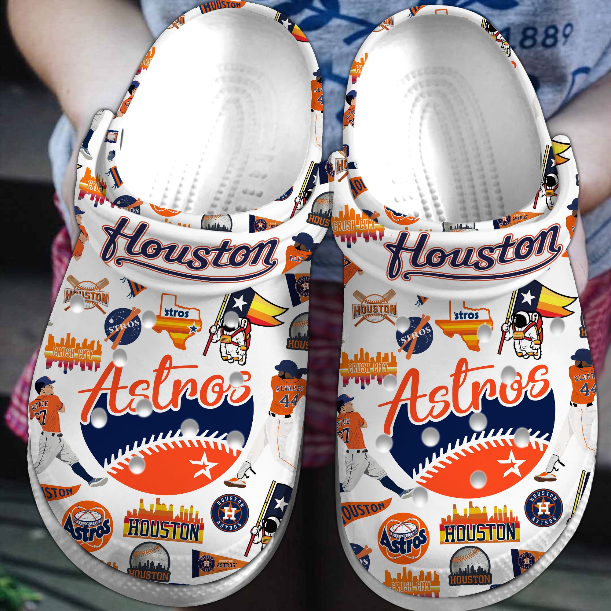 Footwearmerch Houston Astros MLB Sport Crocs Crocband Clogs Shoes Comfortable For Men Women and Kids