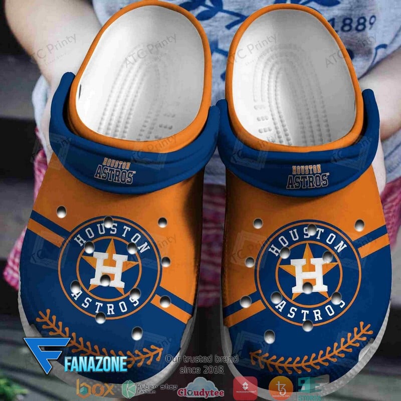 Footwearmerch Houston Astros Navy MLB Sport Crocs Clogs Crocband Shoes Comfortable For Men Women and Kids