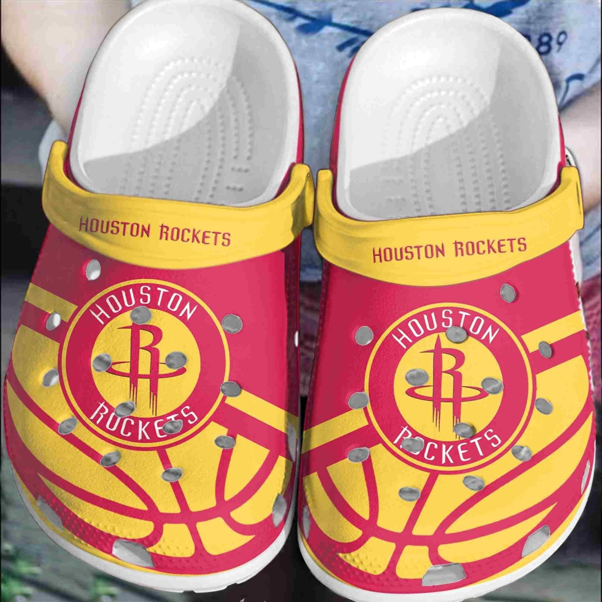 Footwearmerch Houston Rockets Basketball Club Crocband Comfortable Shoes Clogs Crocs For Men Women