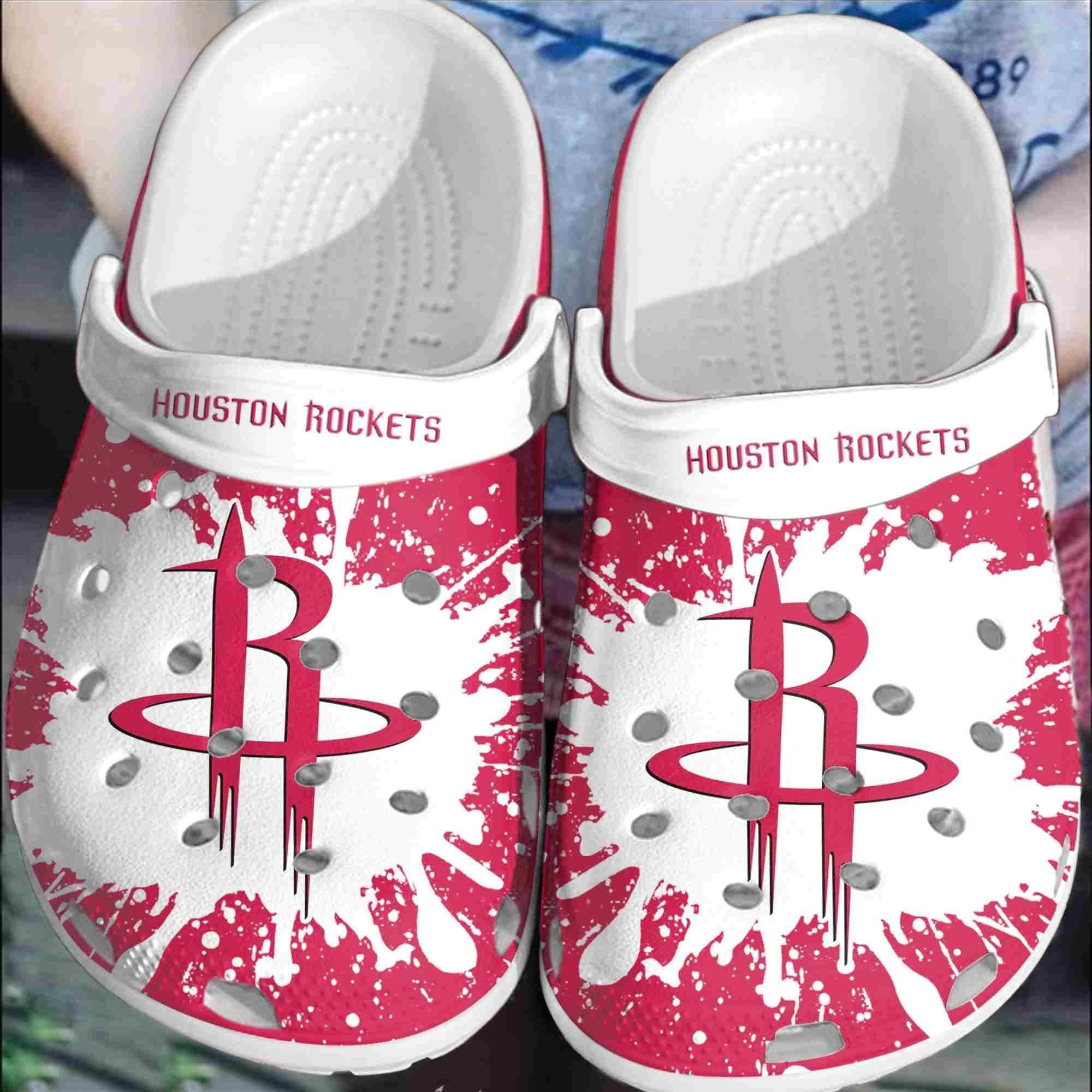 Footwearmerch Houston Rockets Basketball Club Crocband Comfortable Shoes Crocs Clogs For Men Women