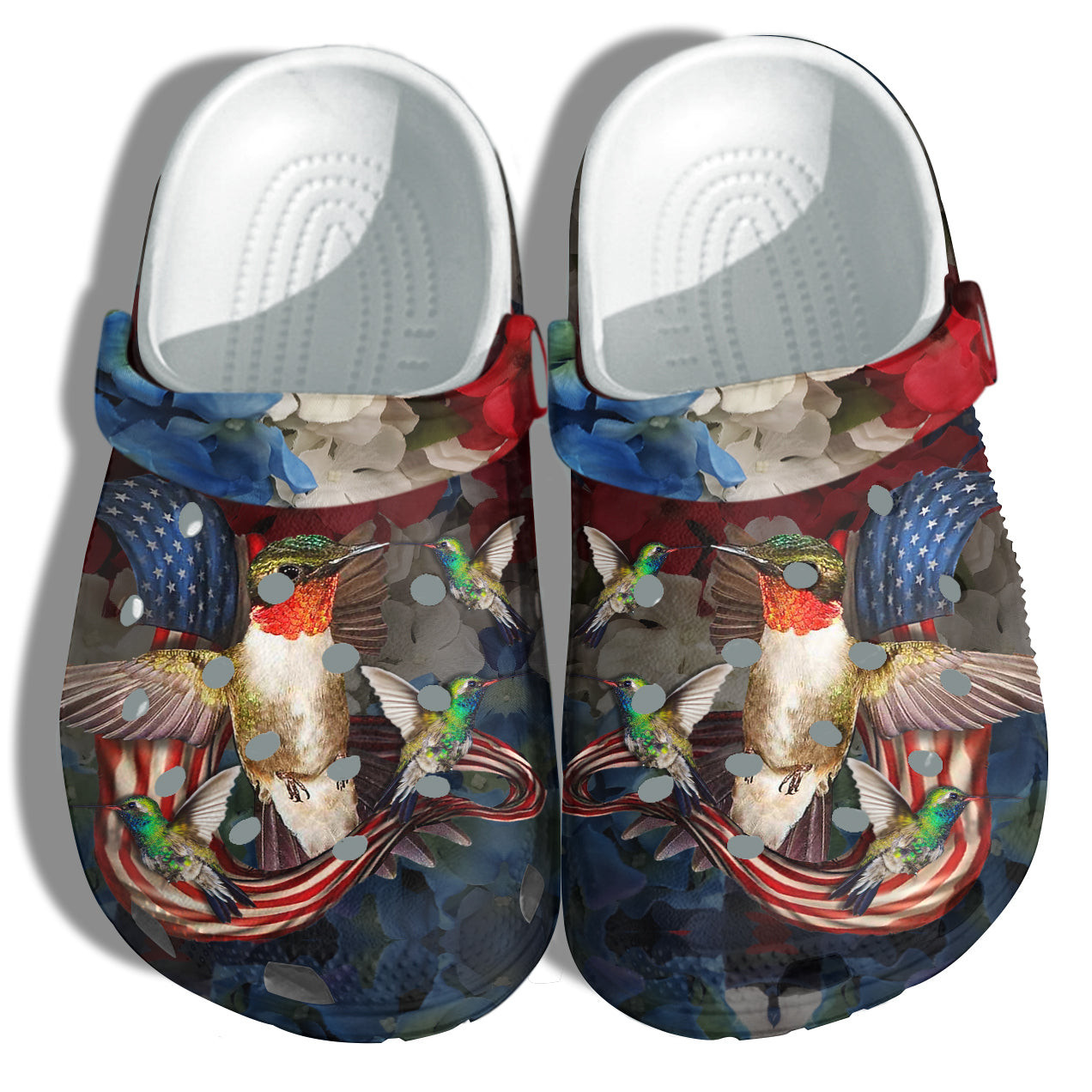 Footwearmerch Hummingbird America Flag Shoes Gift Women - Usa Flowers Love 4Th Of July Faith Love Shoes Birthday Gift