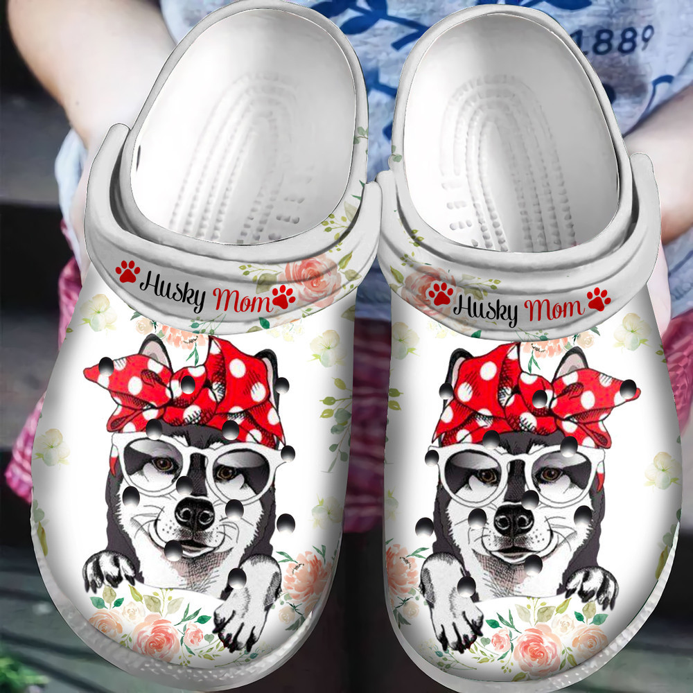 Footwearmerch Husky Mom Classic Clogs Shoes Mothers Day Gift