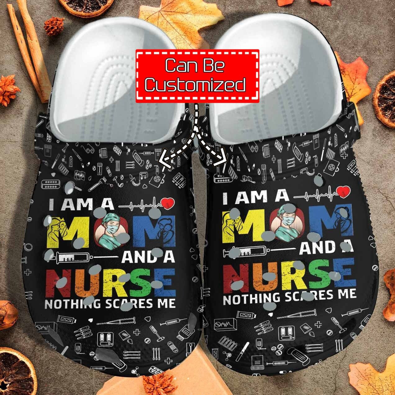 Footwearmerch I Am A Mom And A Nurse clog Shoes Custom