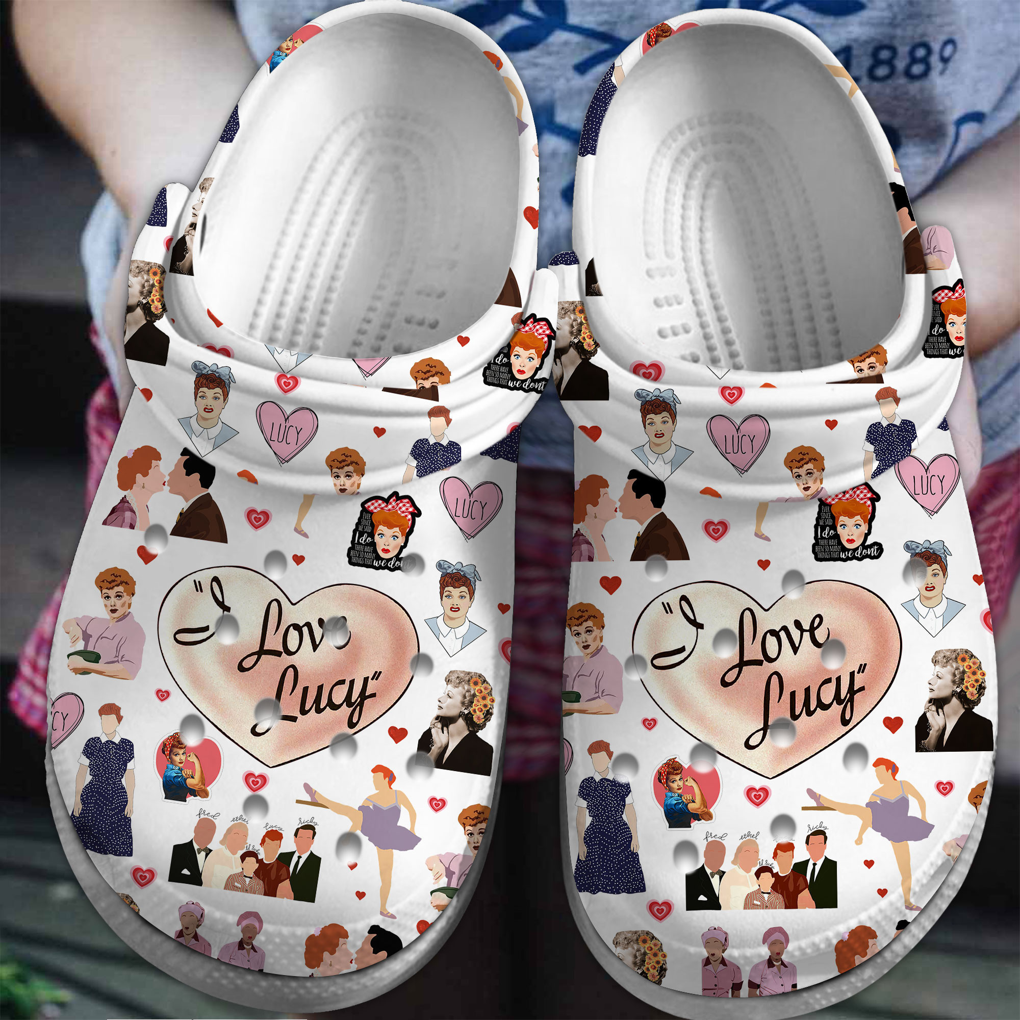 Footwearmerch I Love Lucy TV Series Crocs Crocband Clogs Shoes Comfortable For Men Women and Kids