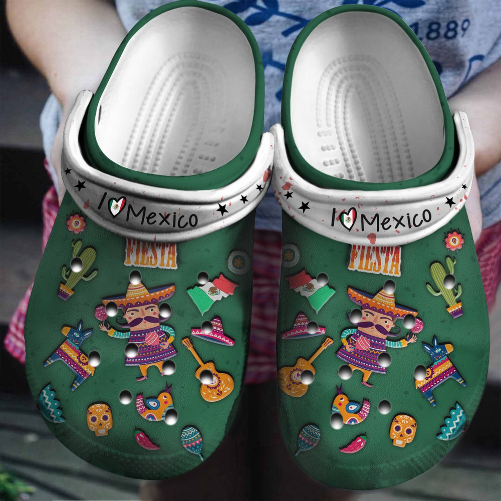 Footwearmerch I Love Mexico For Men And Women Gift For Fan Classic Water Rubber clog Shoes Comfy Footwear