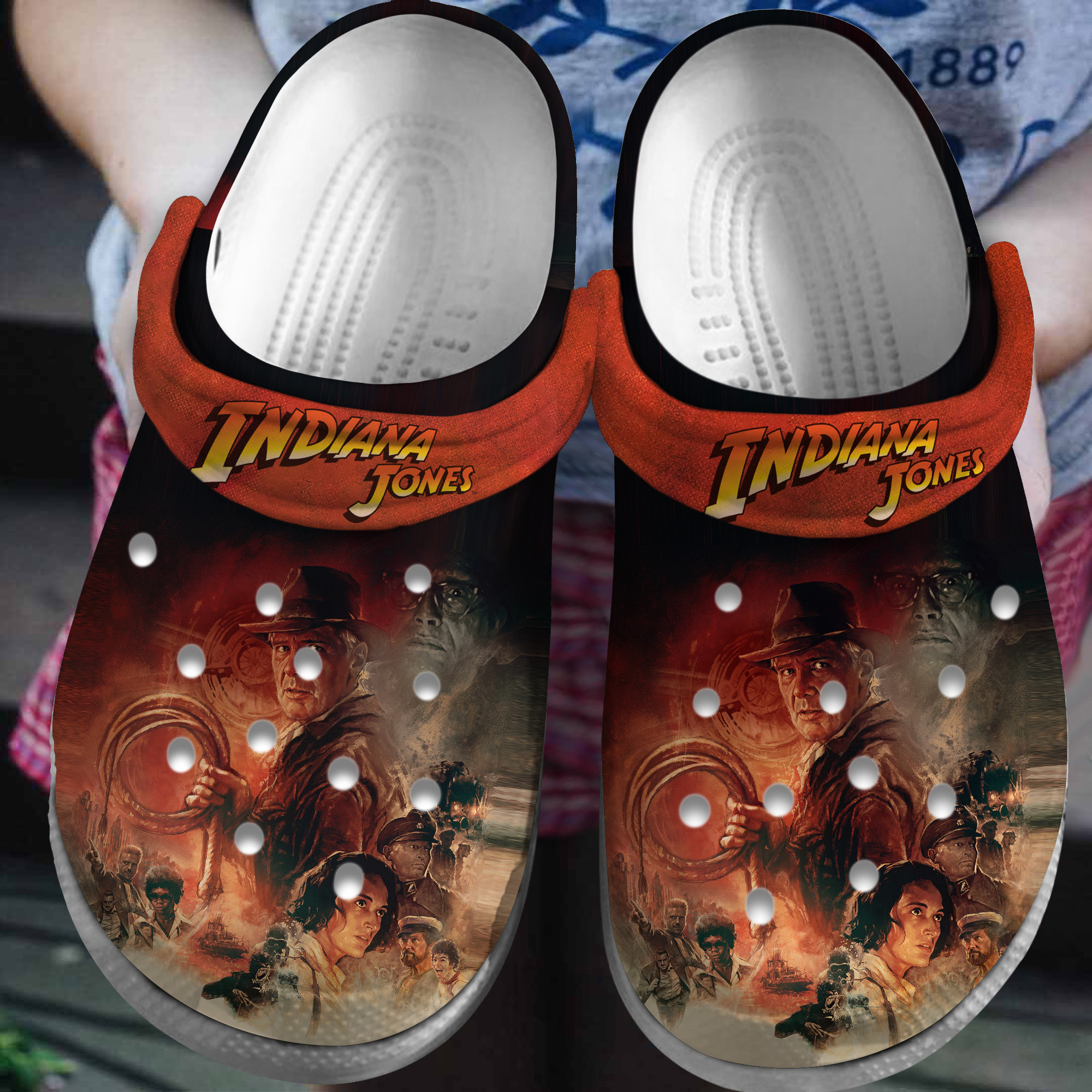 Footwearmerch Indiana Jones Movie Crocs Crocband Clogs Shoes Comfortable For Men Women and Kids