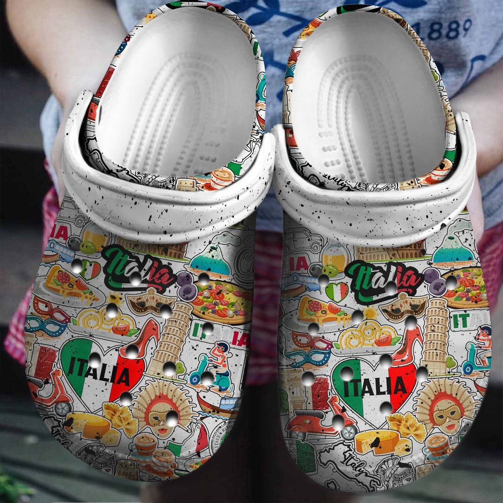 Footwearmerch Italian Symbols For Men And Women Gift For Fan Classic Water Rubber clog Shoes Comfy Footwear