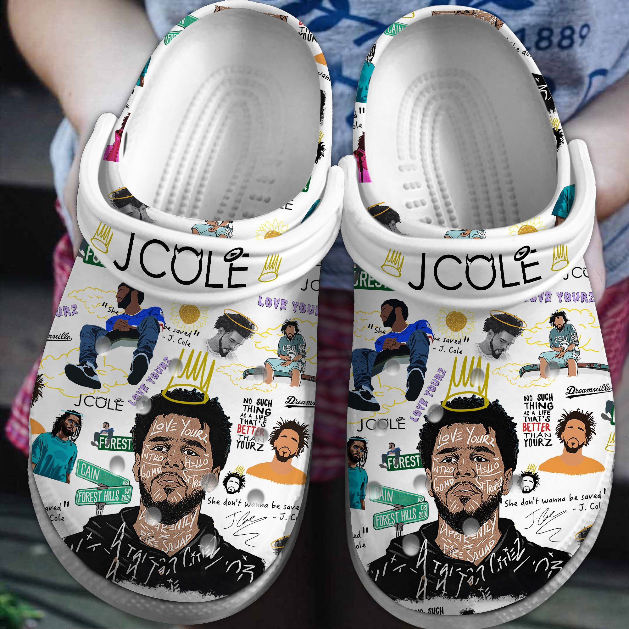 Footwearmerch J. Cole Music Crocs Crocband Clogs Shoes Comfortable For Men Women and Kids