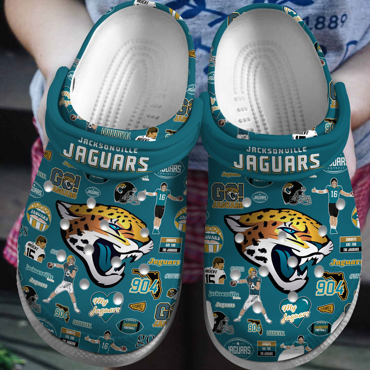 Footwearmerch Jacksonville Jaguars NFL Sport Crocs Crocband Clogs Shoes Comfortable For Men Women and Kids