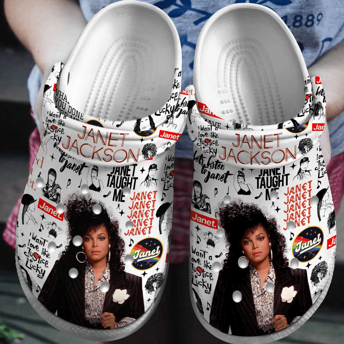 Footwearmerch Janet Jackson Music Crocs Crocband Clogs Shoes Comfortable For Men Women and Kids