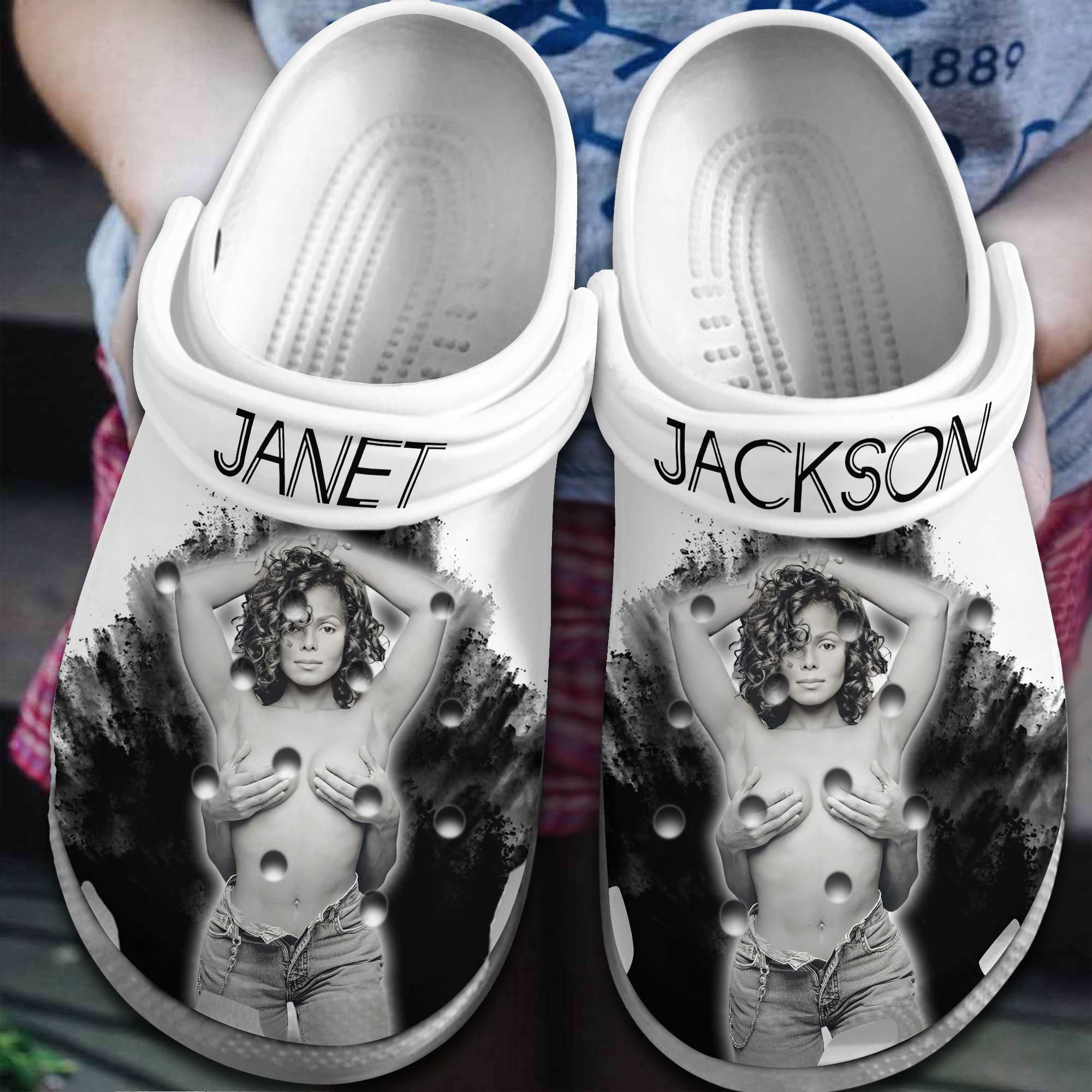 Footwearmerch Janet Jackson Singer Music Crocs Crocband Clogs Shoes Comfortable For Men Women and Kids