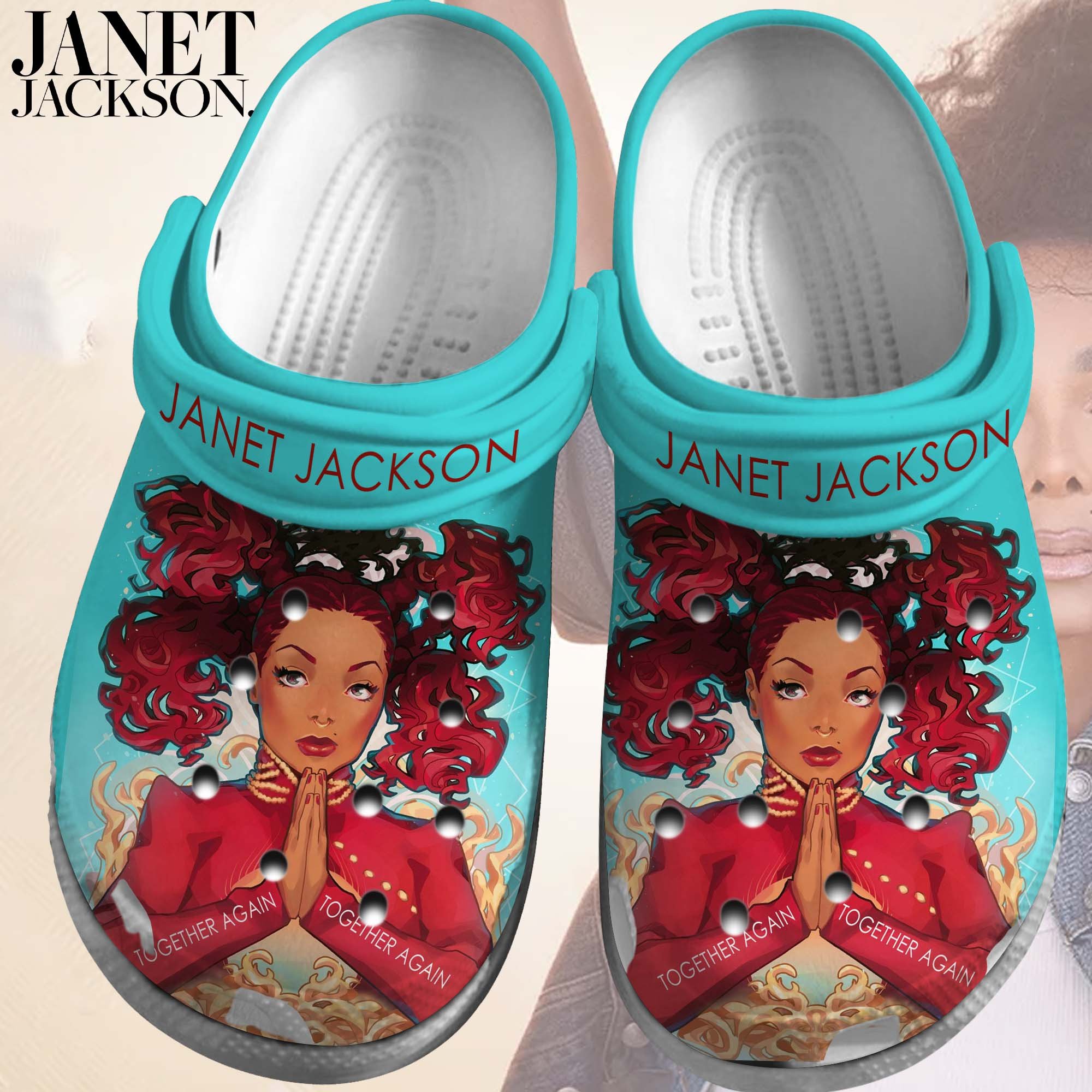 Footwearmerch Janet Jackson Singer Music Crocs Crocband Clogs Shoes Comfortable For Men Women and Kids