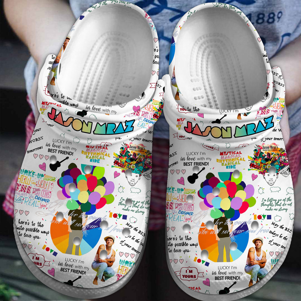 Footwearmerch Jason Mraz Music Crocs Crocband Clogs Shoes Comfortable For Men Women and Kids