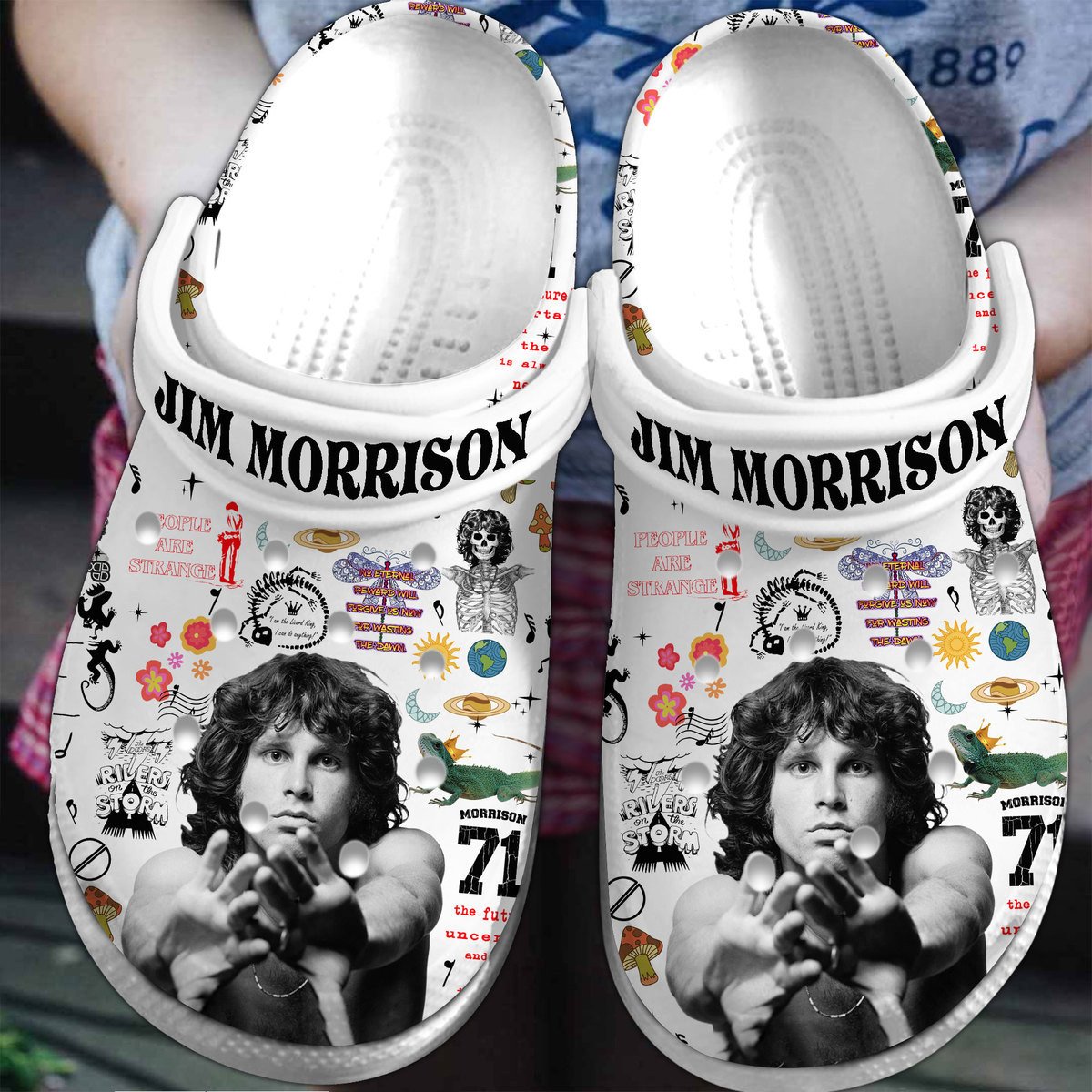 Footwearmerch Jim Morrison Music Crocs Crocband Clogs Shoes Comfortable For Men Women and Kids