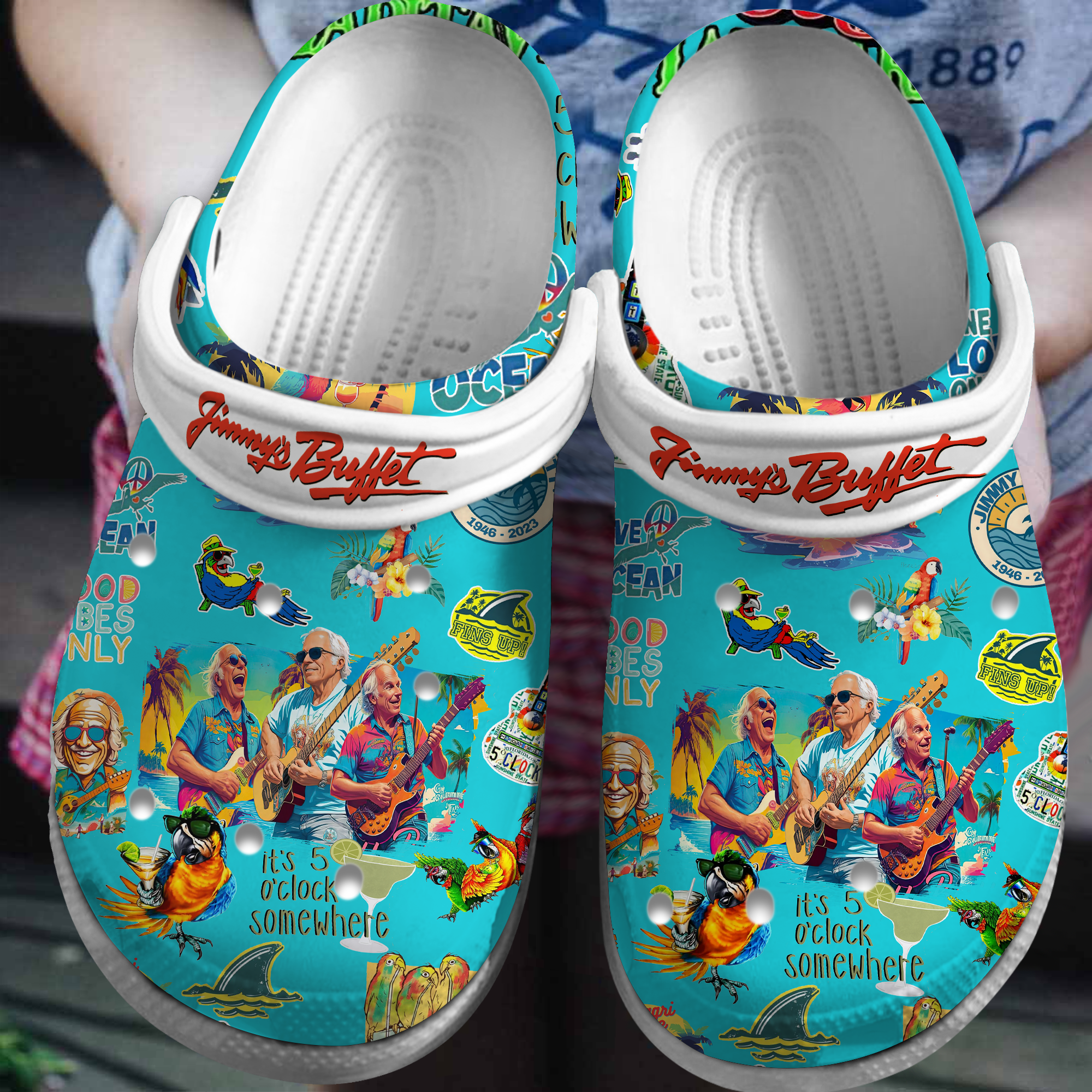 Footwearmerch Jimmy Buffett Music Crocs Crocband Clogs Shoes Comfortable For Men Women and Kids
