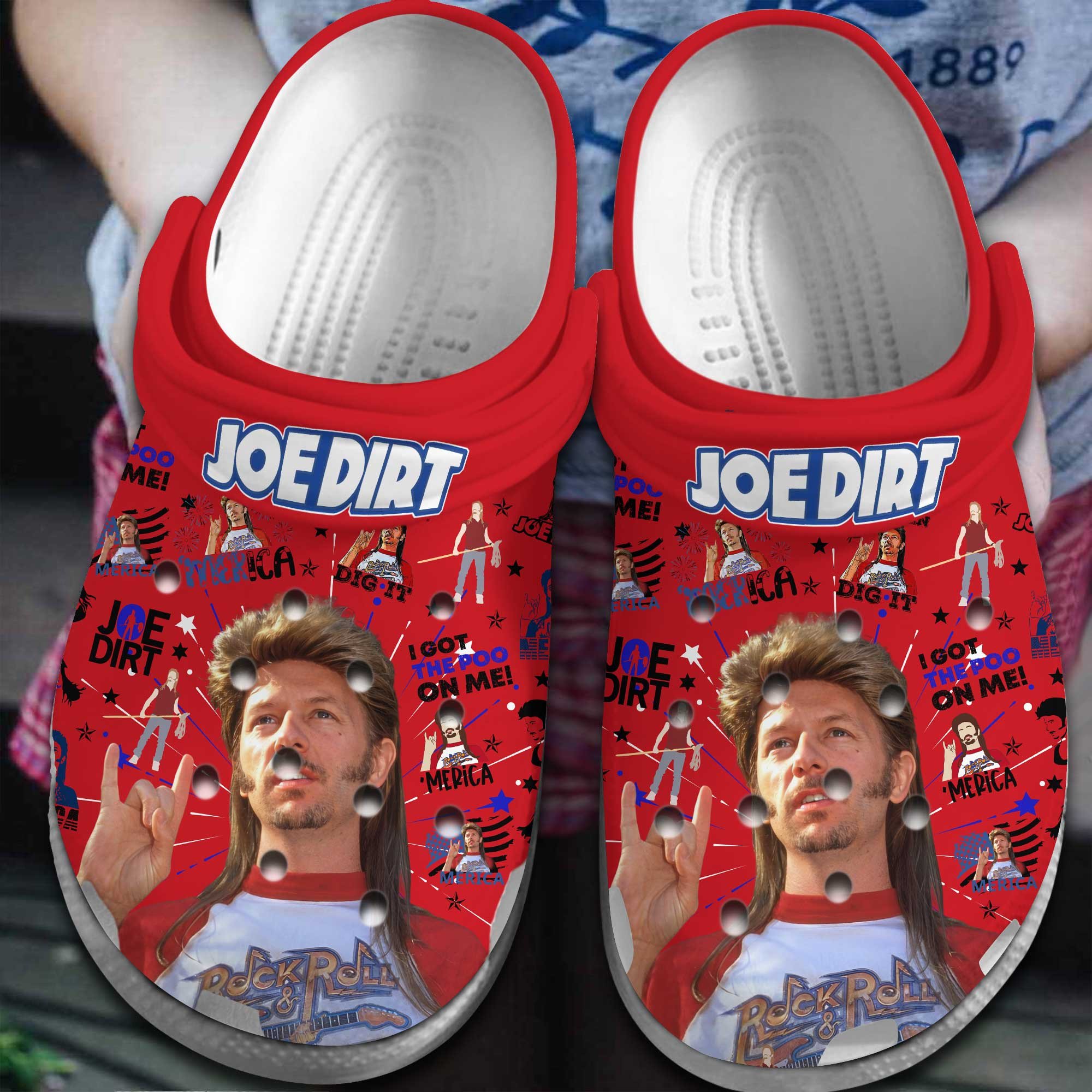 Footwearmerch Joe Dirt Movie Crocs Crocband Clogs Shoes Comfortable For Men Women and Kids
