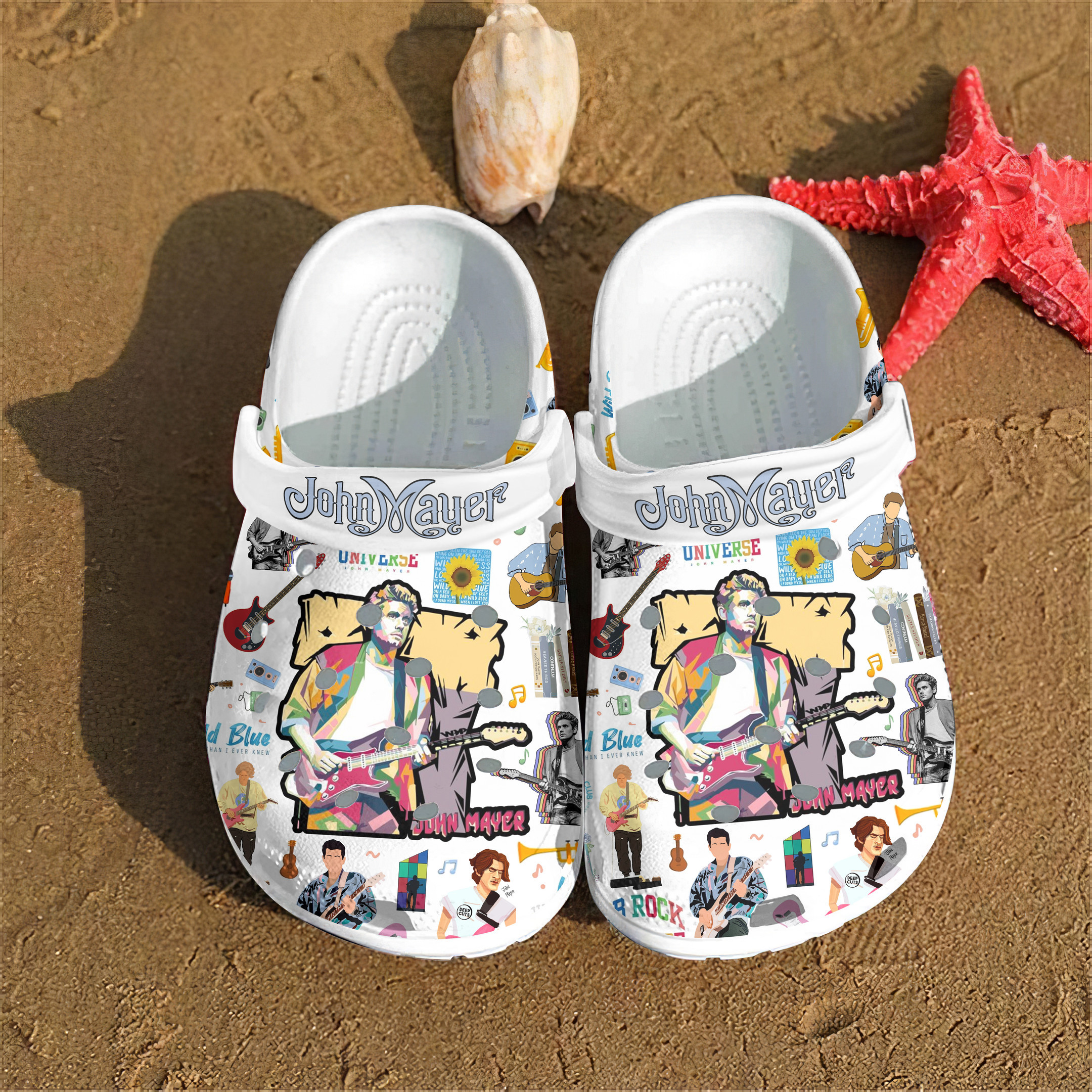 Footwearmerch John Mayer Music Crocs Crocband Clogs Shoes Comfortable For Men Women and Kids