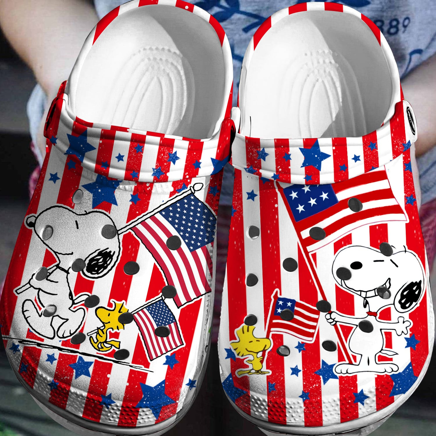 Footwearmerch July 4th Snoopy Crocs 3D Clog Shoes