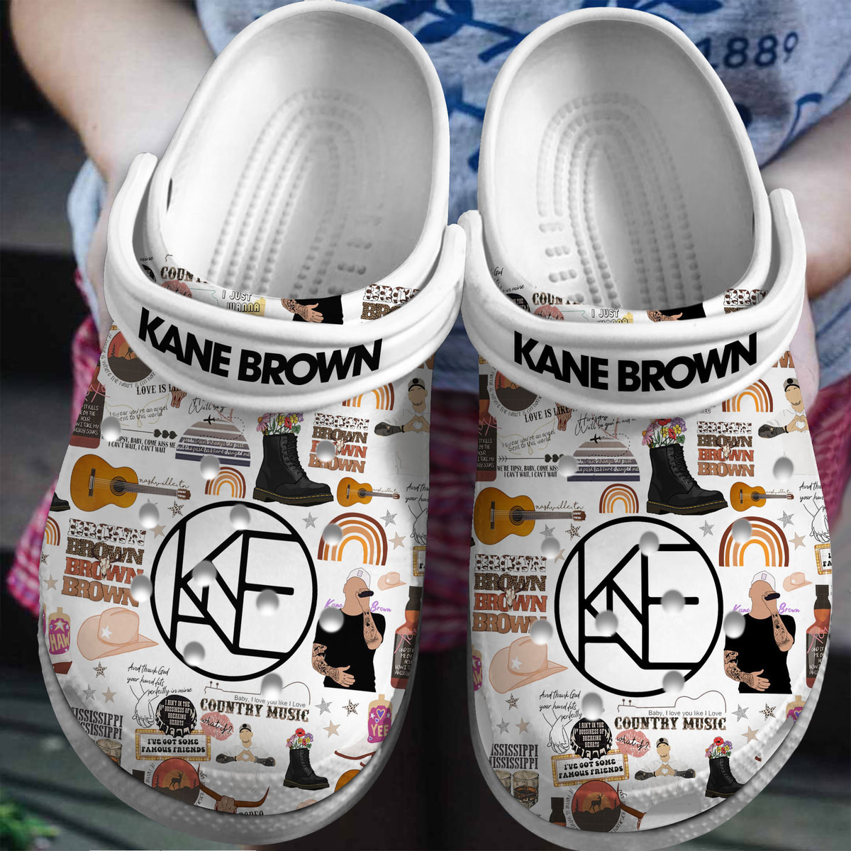 Footwearmerch Kane Brown Music Crocs Crocband Clogs Shoes Comfortable For Men Women and Kids