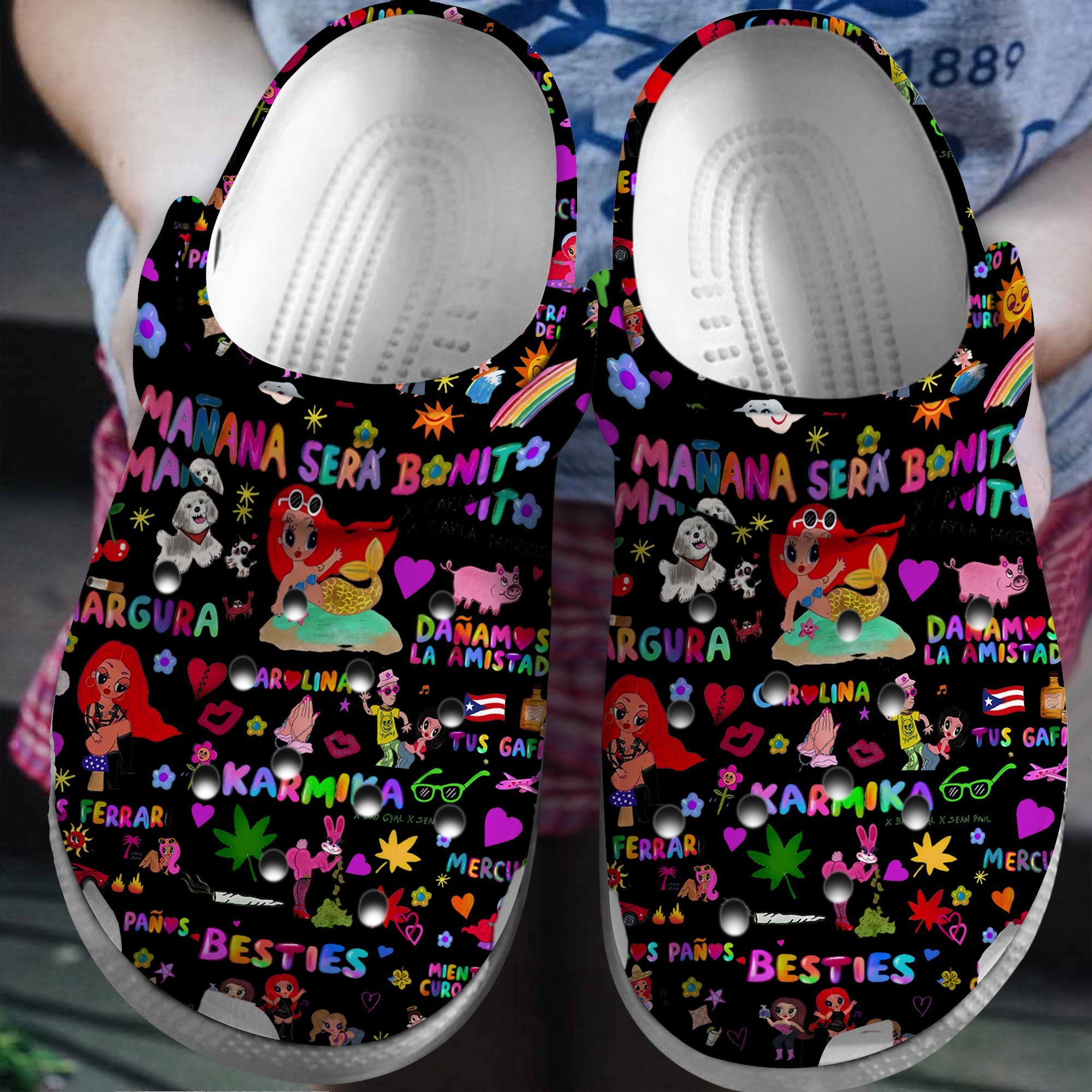 Footwearmerch Karol G Music mañana será bonito Crocs Crocband Clogs Shoes Comfortable For Men Women and Kids