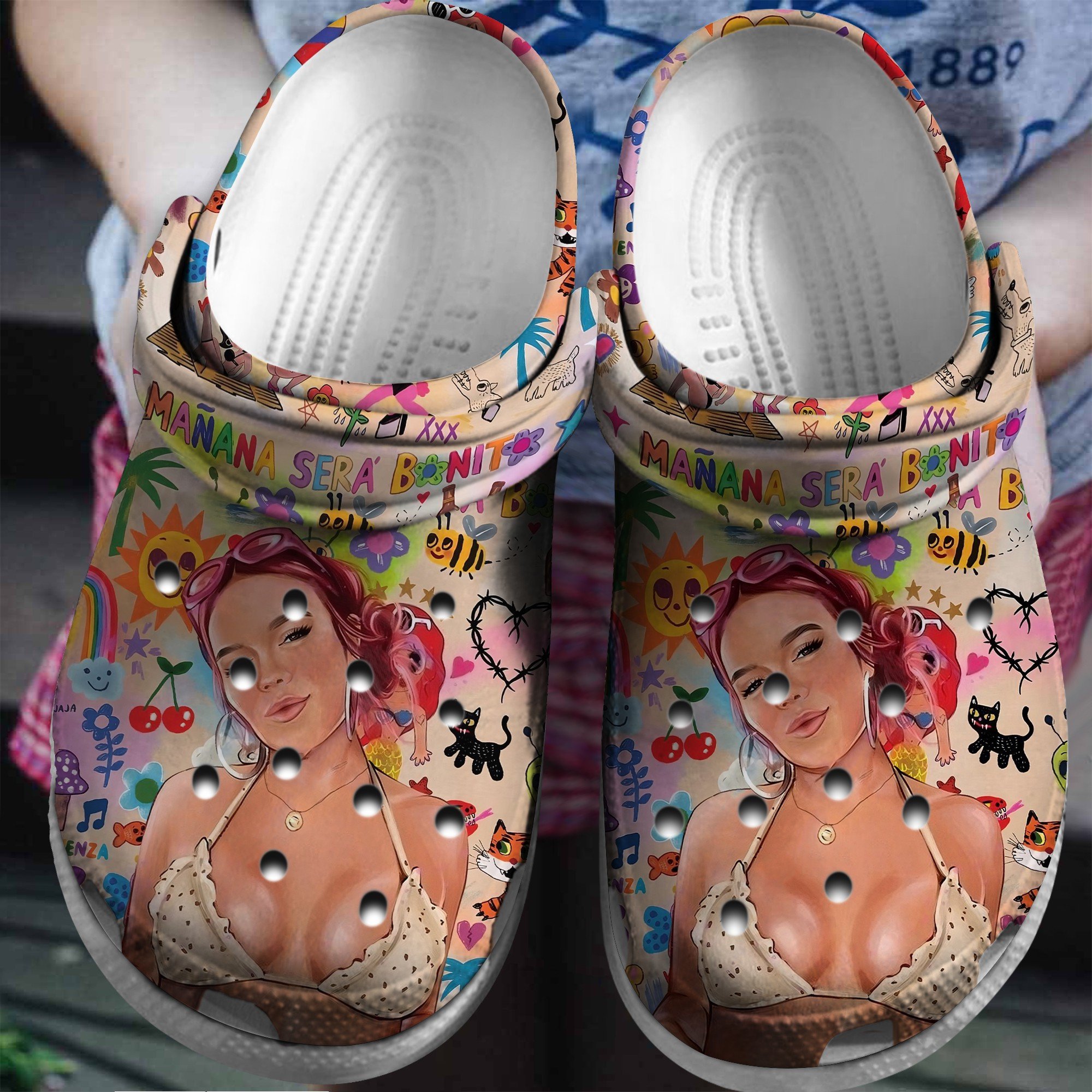 Footwearmerch Karol G Music mañana será bonito Crocs Crocband Clogs Shoes Comfortable For Men Women and Kids