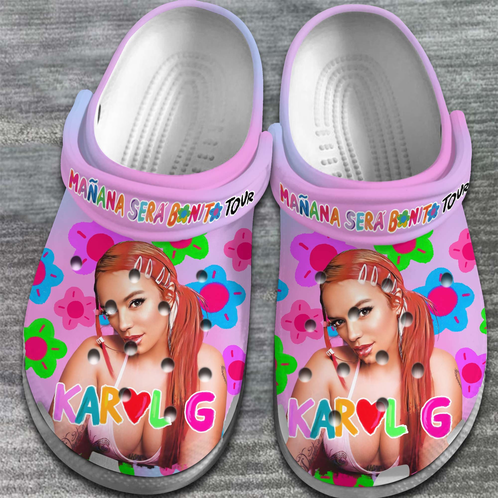 Footwearmerch Karol G Music mañana será bonito Crocs Crocband Clogs Shoes Comfortable For Men Women and Kids