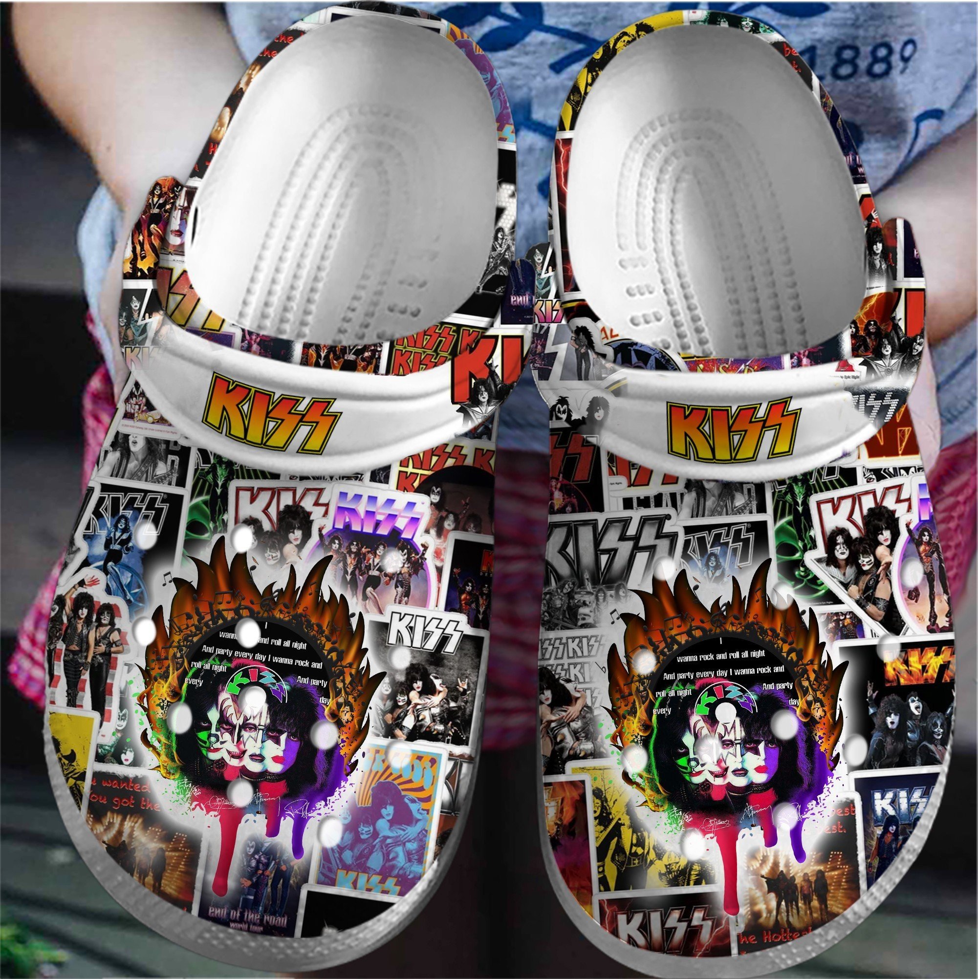 Footwearmerch Kiss Music Crocs Crocband Clogs Shoes Comfortable For Men Women and Kids