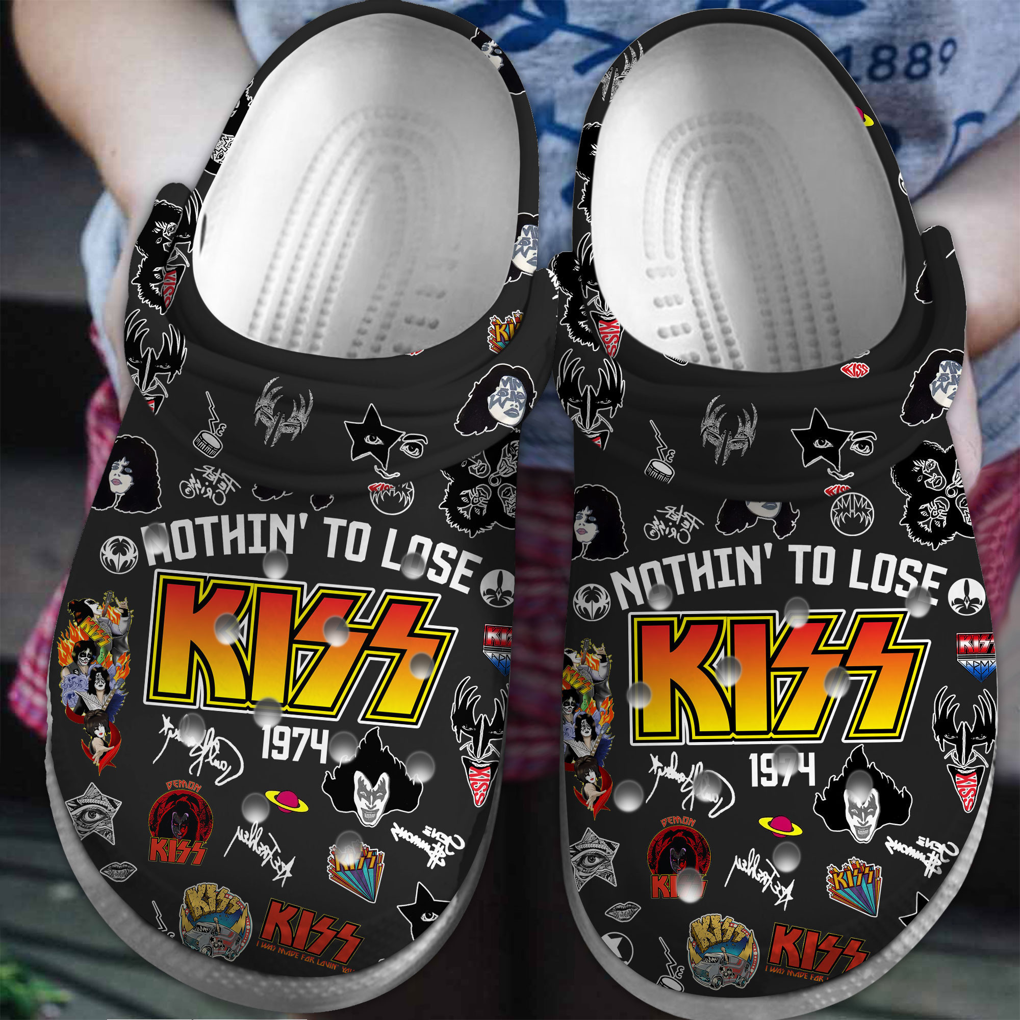Footwearmerch Kiss Music Crocs Crocband Clogs Shoes Comfortable For Men Women and Kids
