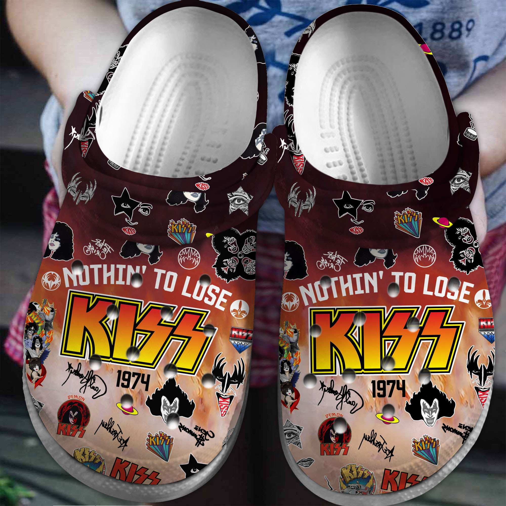 Footwearmerch Kiss Music Crocs Crocband Clogs Shoes Comfortable For Men Women and Kids