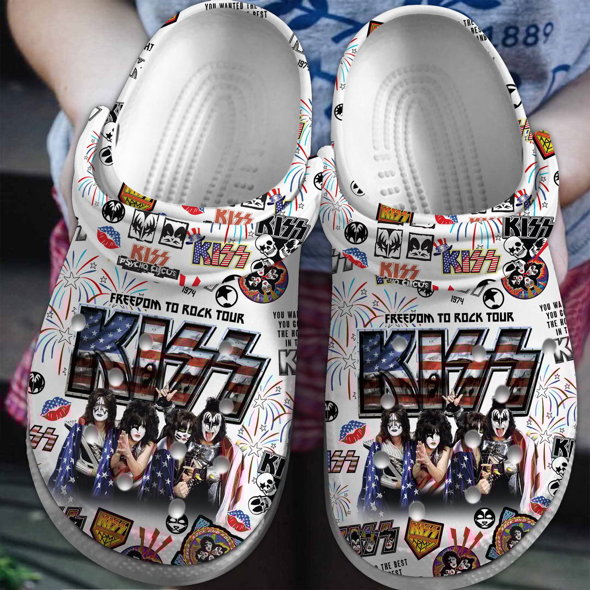Footwearmerch Kiss Music Crocs Crocband Clogs Shoes Comfortable For Men Women and Kids