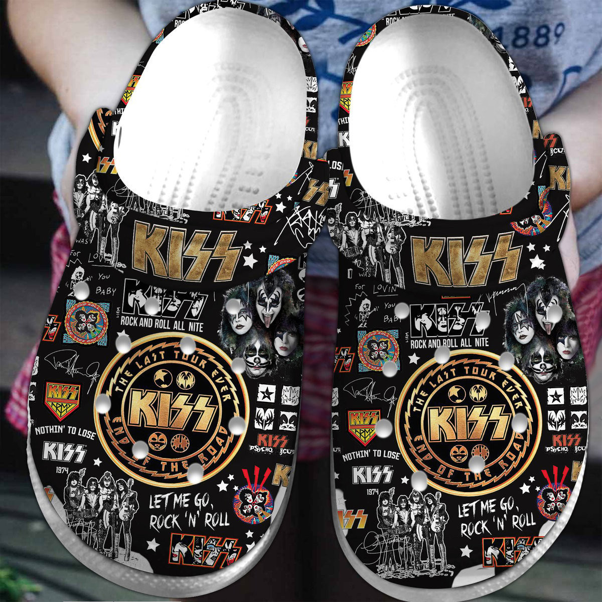 Footwearmerch Kiss Music Crocs Crocband Clogs Shoes Comfortable For Men Women and Kids