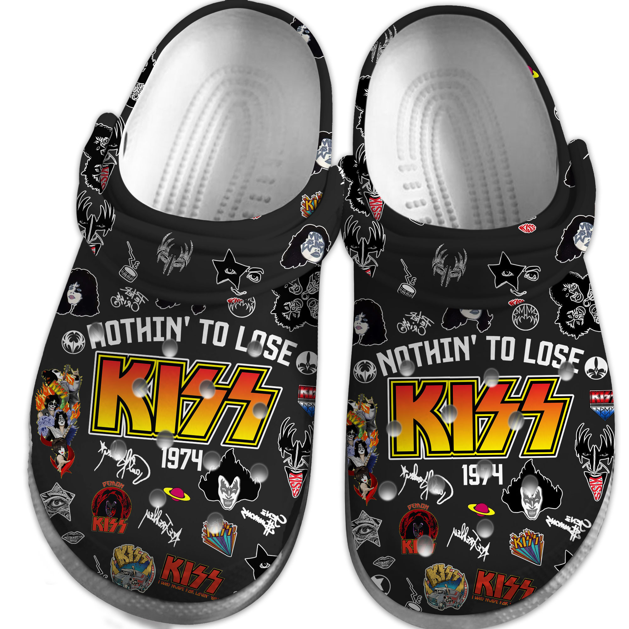 Footwearmerch Kiss Music Crocs Crocband Clogs Shoes Comfortable For Men Women and Kids
