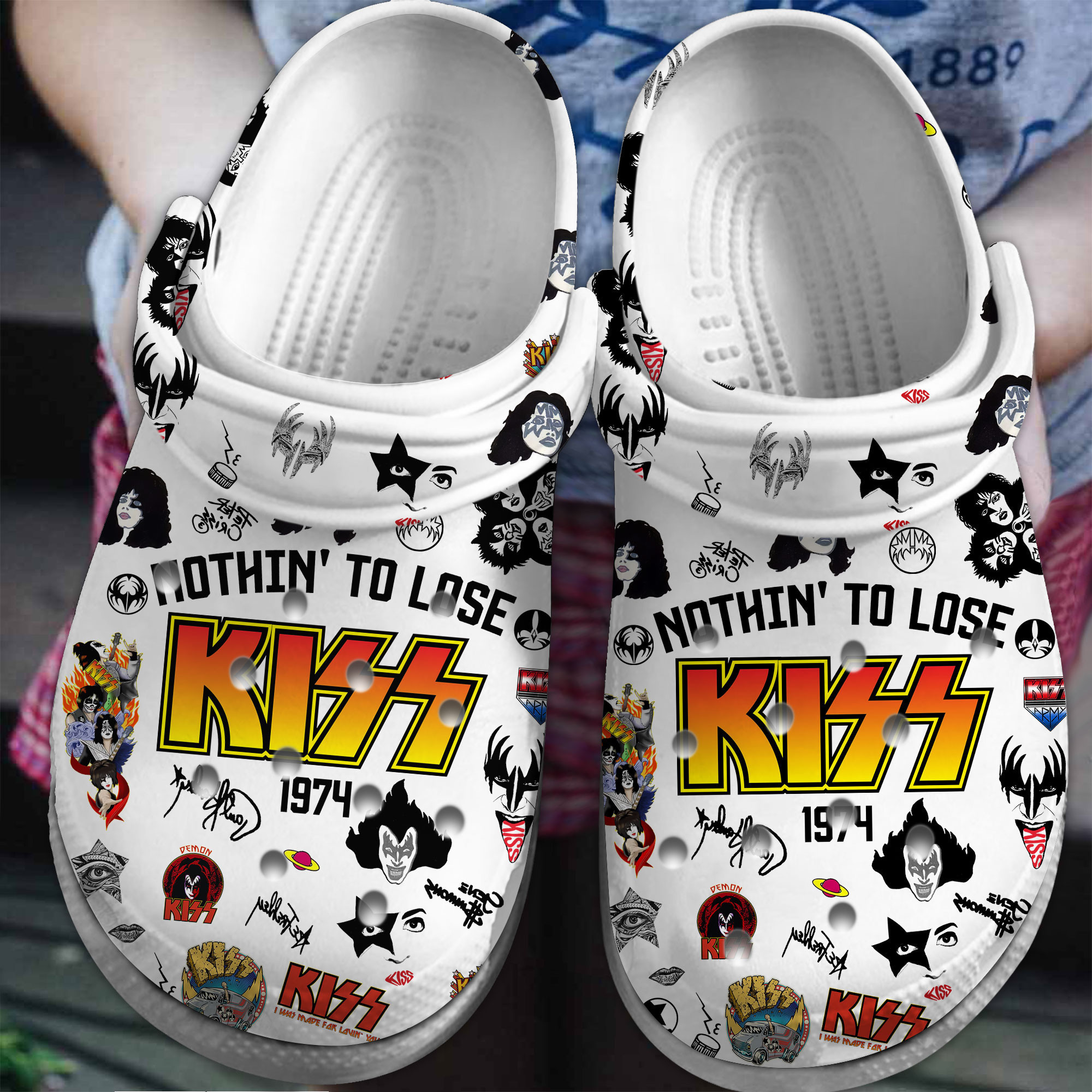 Footwearmerch Kiss Music Crocs Crocband Clogs Shoes Comfortable For Men Women and Kids