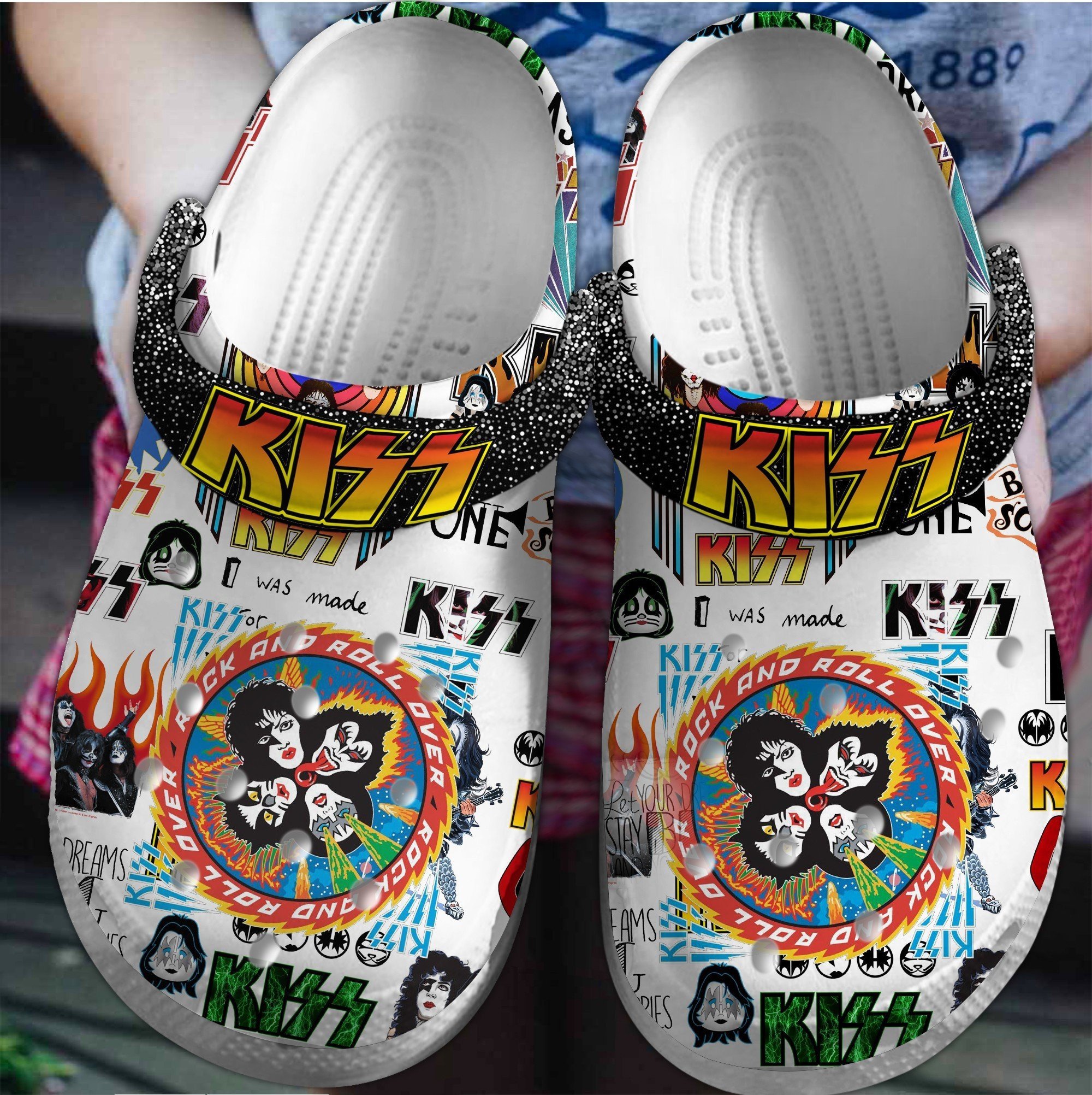 Footwearmerch Kiss Musics Music Crocs Crocband Clogs Shoes Comfortable For Men Women and Kids