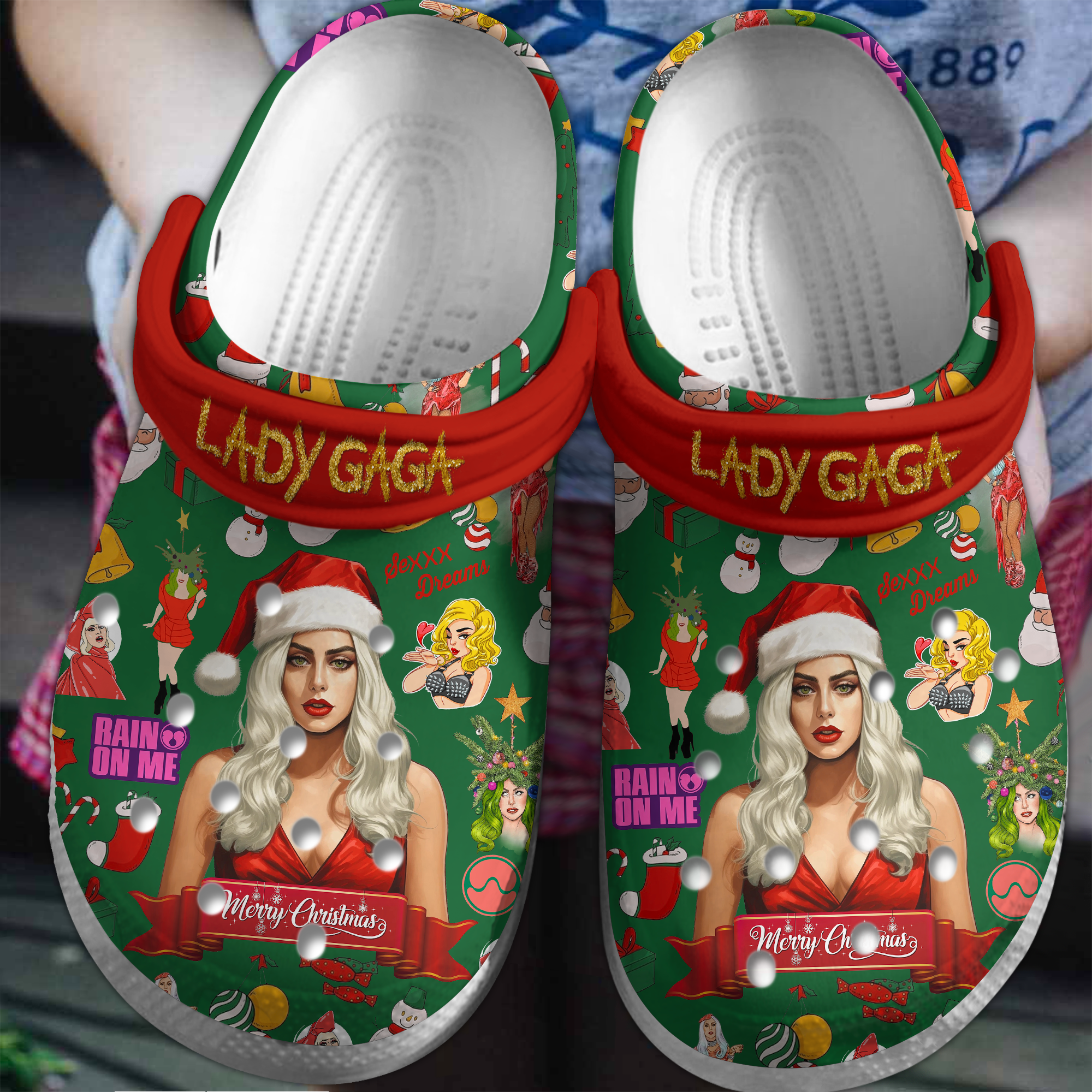 Footwearmerch Lady Gaga Music Crocs Crocband Clogs Shoes Comfortable For Men Women and Kids