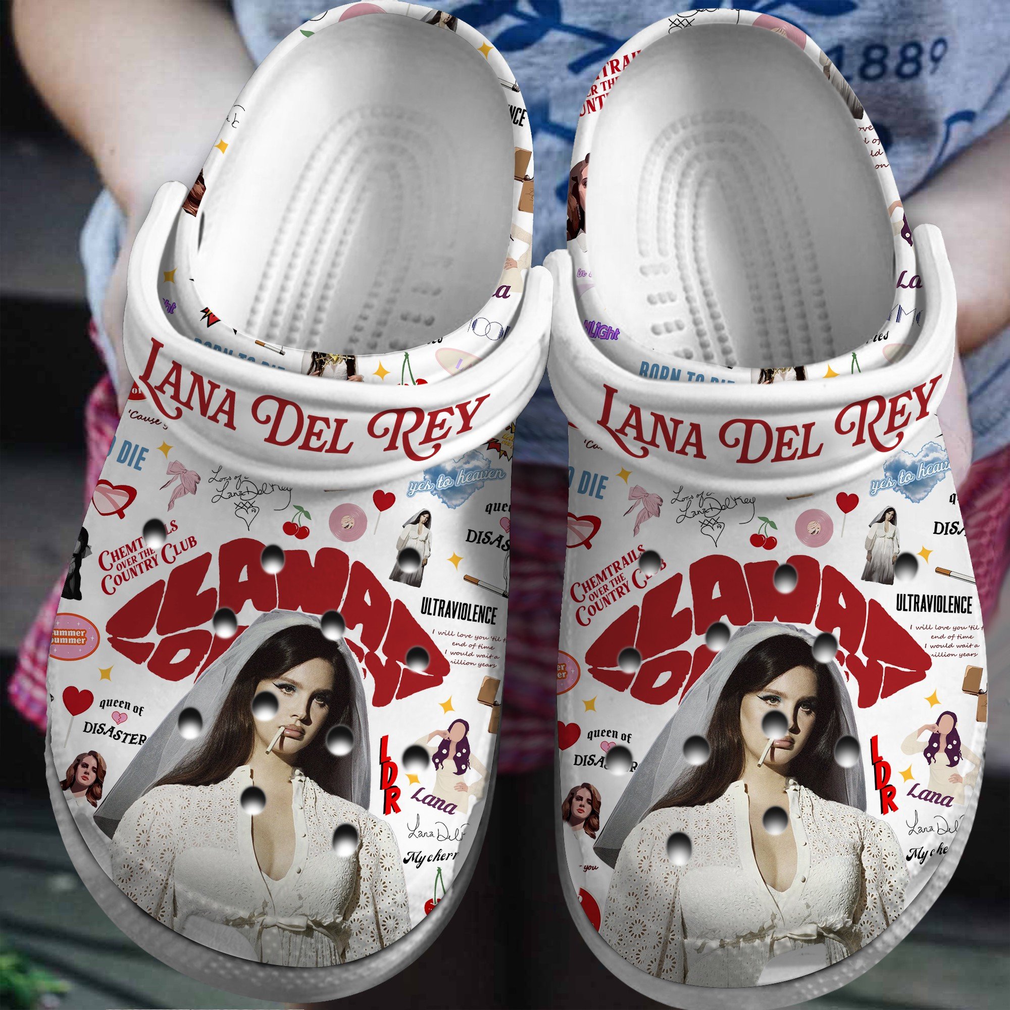 Footwearmerch Lana Del Rey Lana Del Ray Music Crocs Crocband Clogs Shoes Comfortable For Men Women and Kids