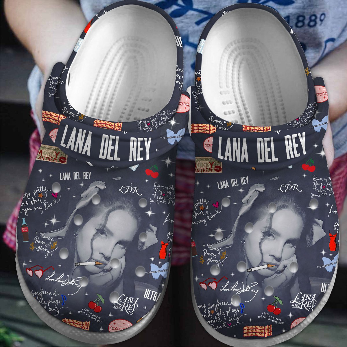 Footwearmerch Lana Del Rey Music Crocs Crocband Clogs Shoes Comfortable For Men Women and Kids