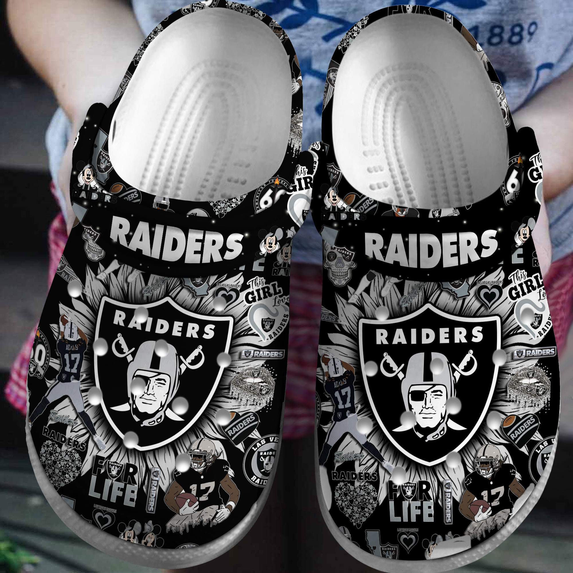 Footwearmerch Las Vegas Raiders NFL Sport Crocs Crocband Clogs Shoes Comfortable For Men Women and Kids