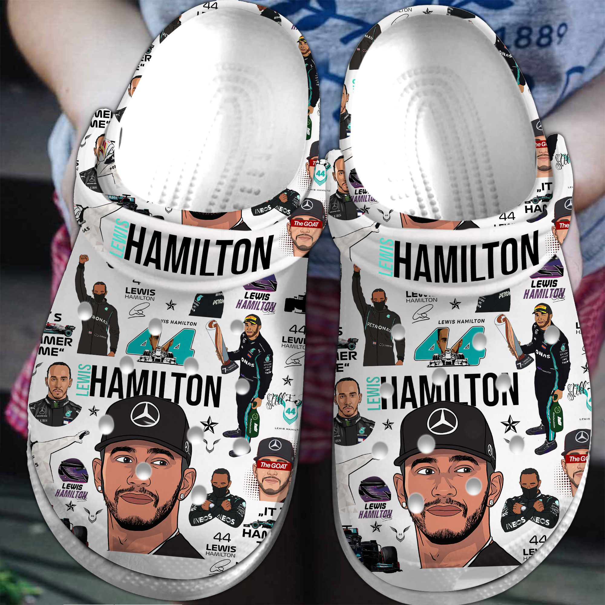 Footwearmerch Lewis Hamilton F1 Sport Crocs Crocband Clogs Shoes Comfortable For Men Women and Kids
