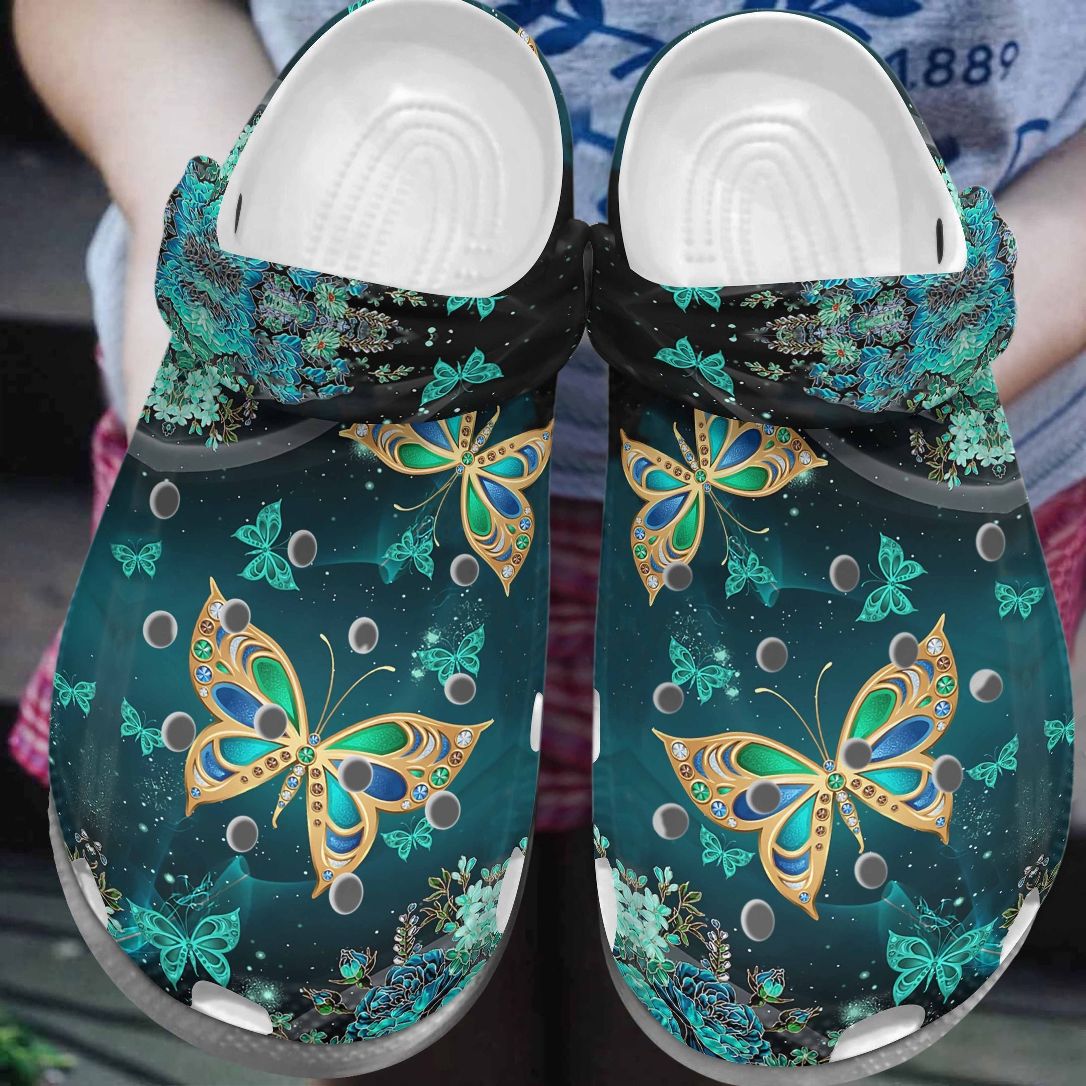 Footwearmerch Lighting Butterfly Croc Shoes For Women - Magical Butterflies Shoes Crocbland Clog Gifts For Mother Day Grandma