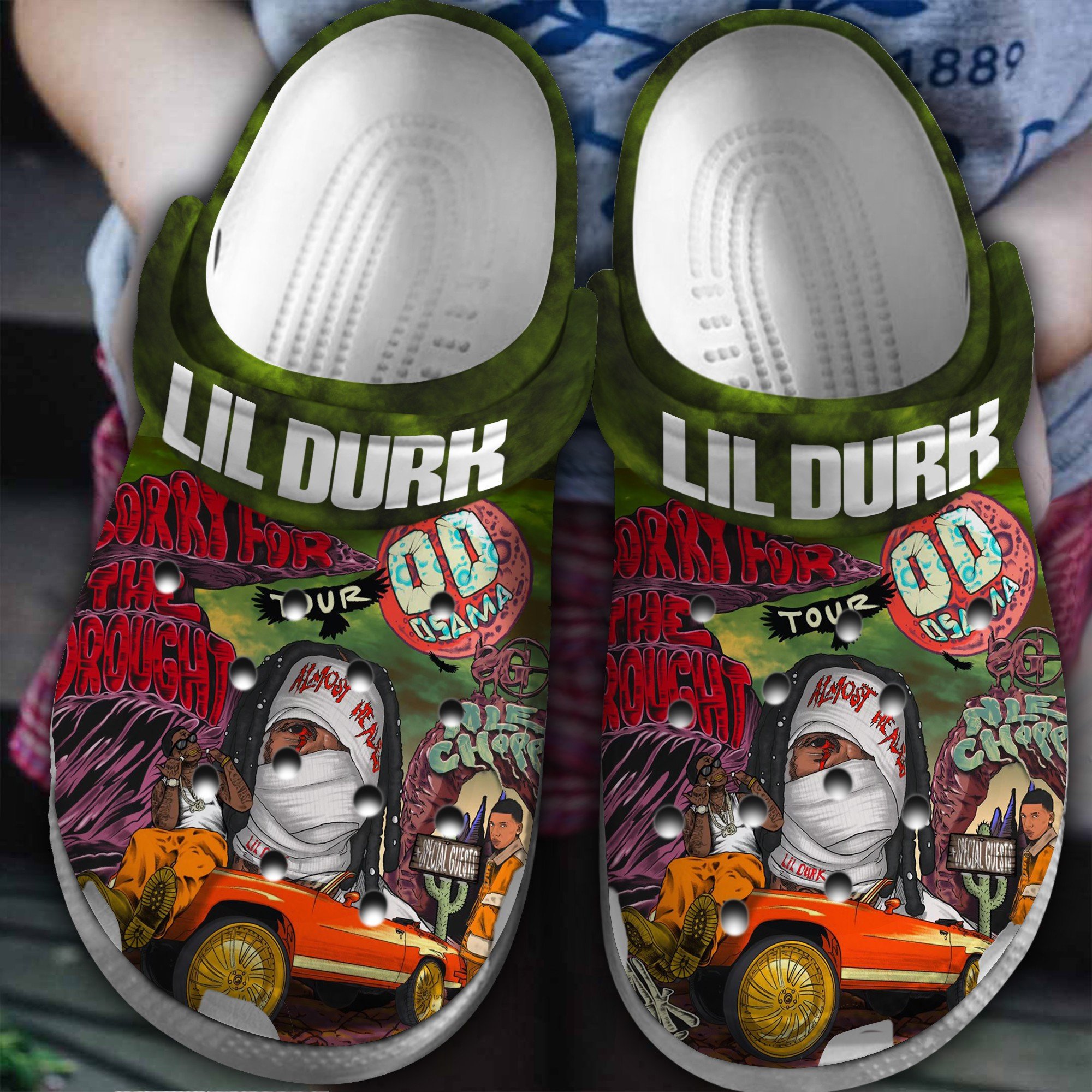 Footwearmerch Lil Durk Rapper Music Crocs Crocband Clogs Shoes Comfortable For Men Women and Kids